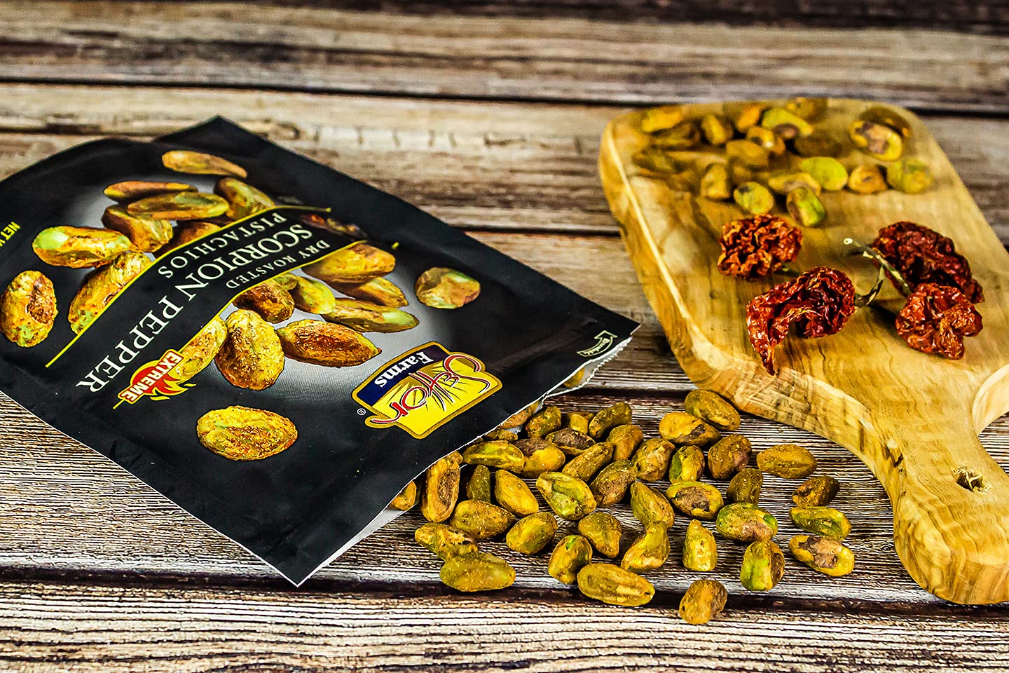 Setton Farms Pistachios, Scorpion Pepper Extreme Flavor Pistachios Value Bag, Naturally Seasoned, Dry Roasted No Shell Pistachios, Non-GMO Project Verified, Gluten Free, Vegan, Kosher, 20 Oz