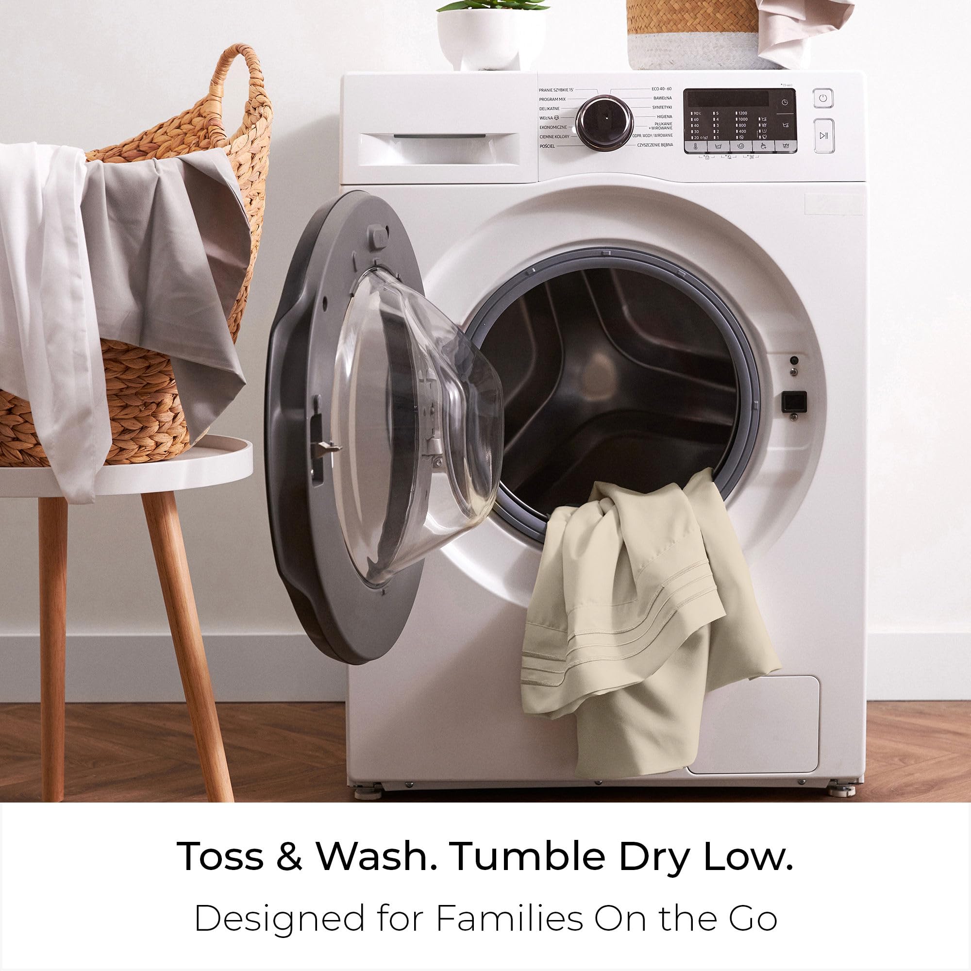 Mellanni Bed Skirt King Size - Bed Skirting - 15-Inch Tailored Drop Pleated Dust Ruffle - Hotel Luxury Bedding - Wrinkle, Fade, Stain Resistant - 1 Bedskirt (King, Beige)