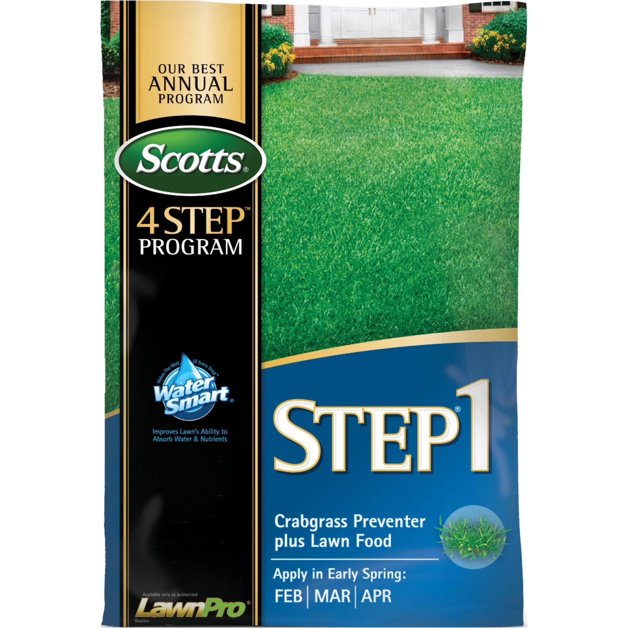 Scotts 4 Step Program Step 1 Crabgrass Preventer Control Formula Lawn Food Grass Seed Granules for Outdoor Yards up to 15,000 Square Feet