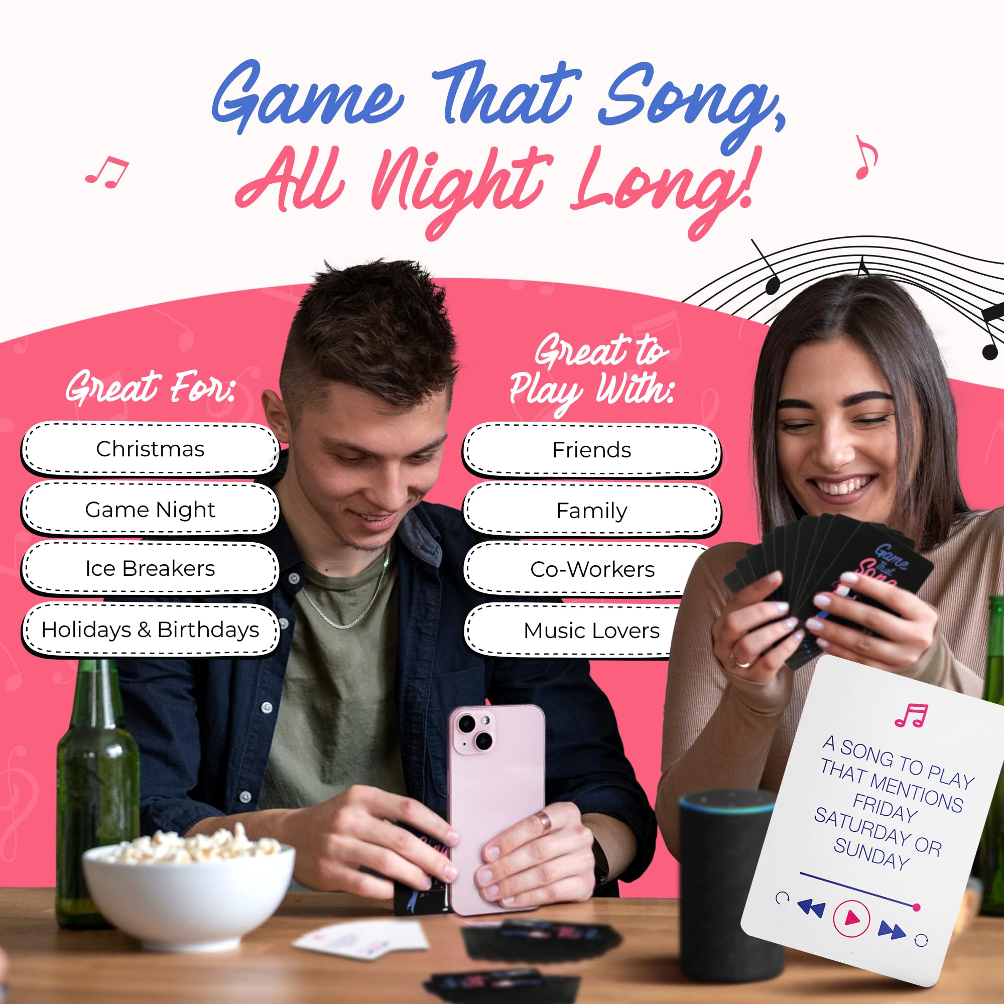 Game That Song - Fun Music Card Game for Adults and Teens - Compete to Play The Best Song- Makes A Great Gift for Music Lovers, Game Night, Karaoke or Singing