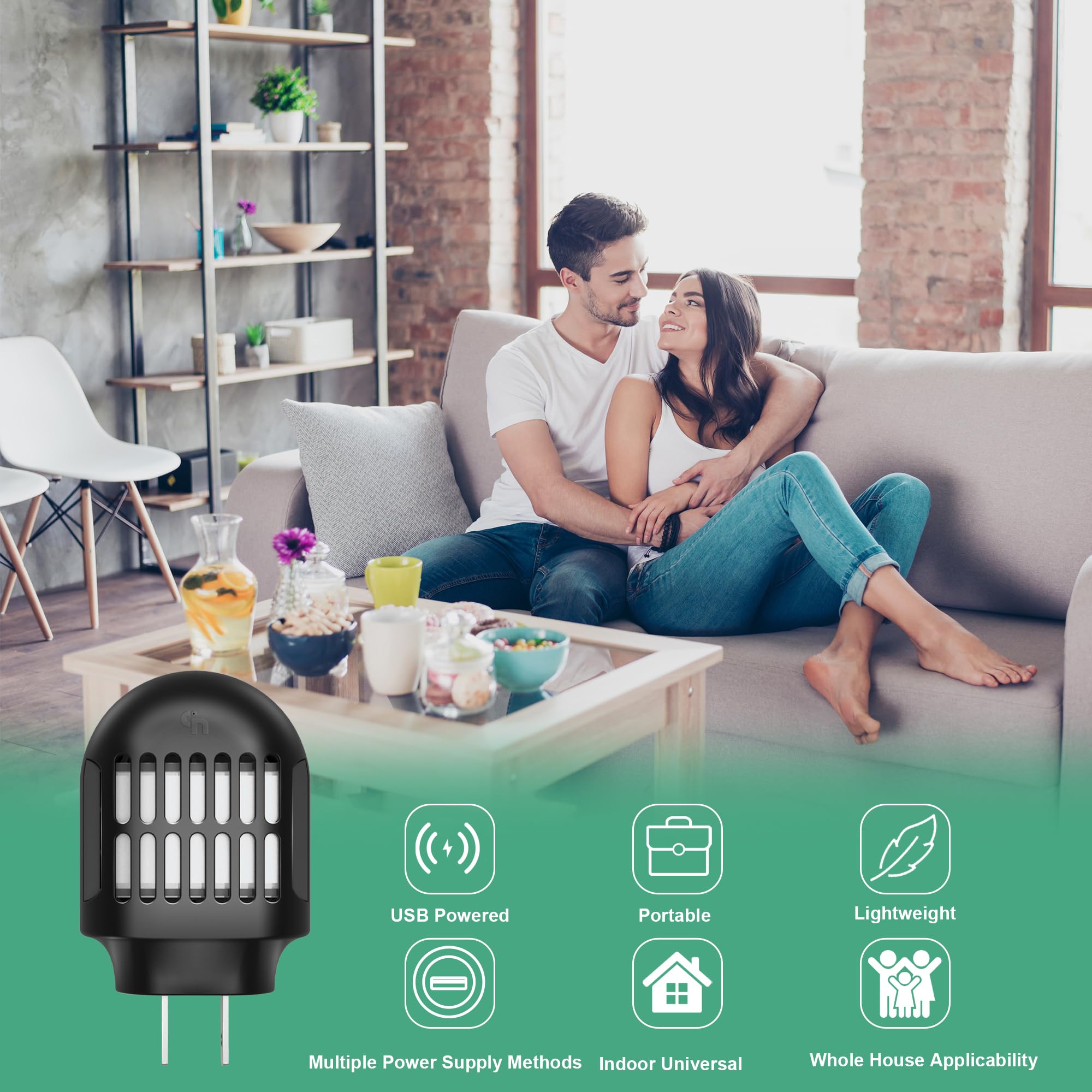 Simashts Mosquito Repeller, Electronic Mosquito Repellent Plug in Indoor Use, No Candles or Flames,DEET-Free, for Home, Bedroom, Office, Kitchen (Black)