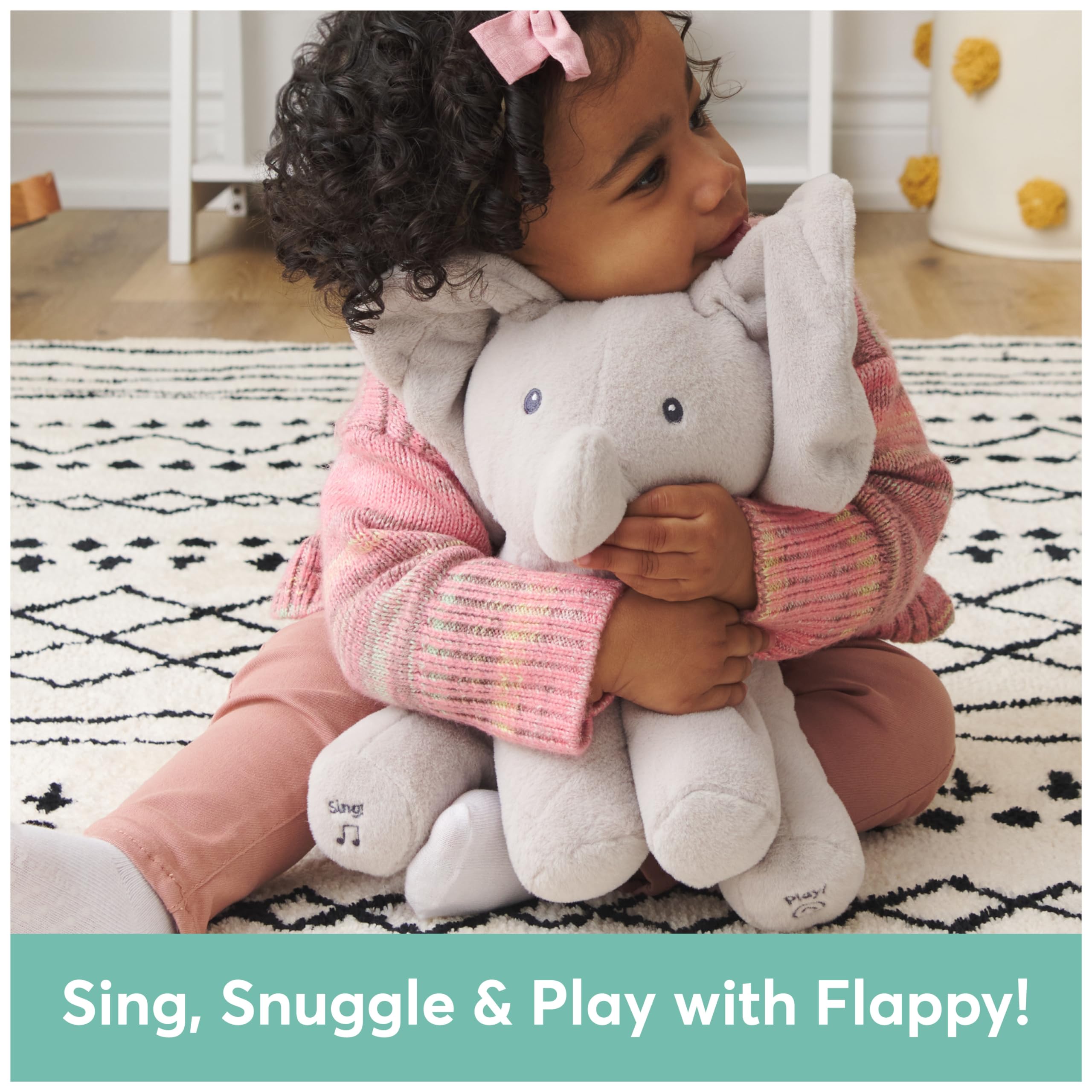 Baby GUND Animated Flappy the Elephant Plush, Singing Stuffed Animal Baby Toy for Ages 0 and Up, Gray, 12"