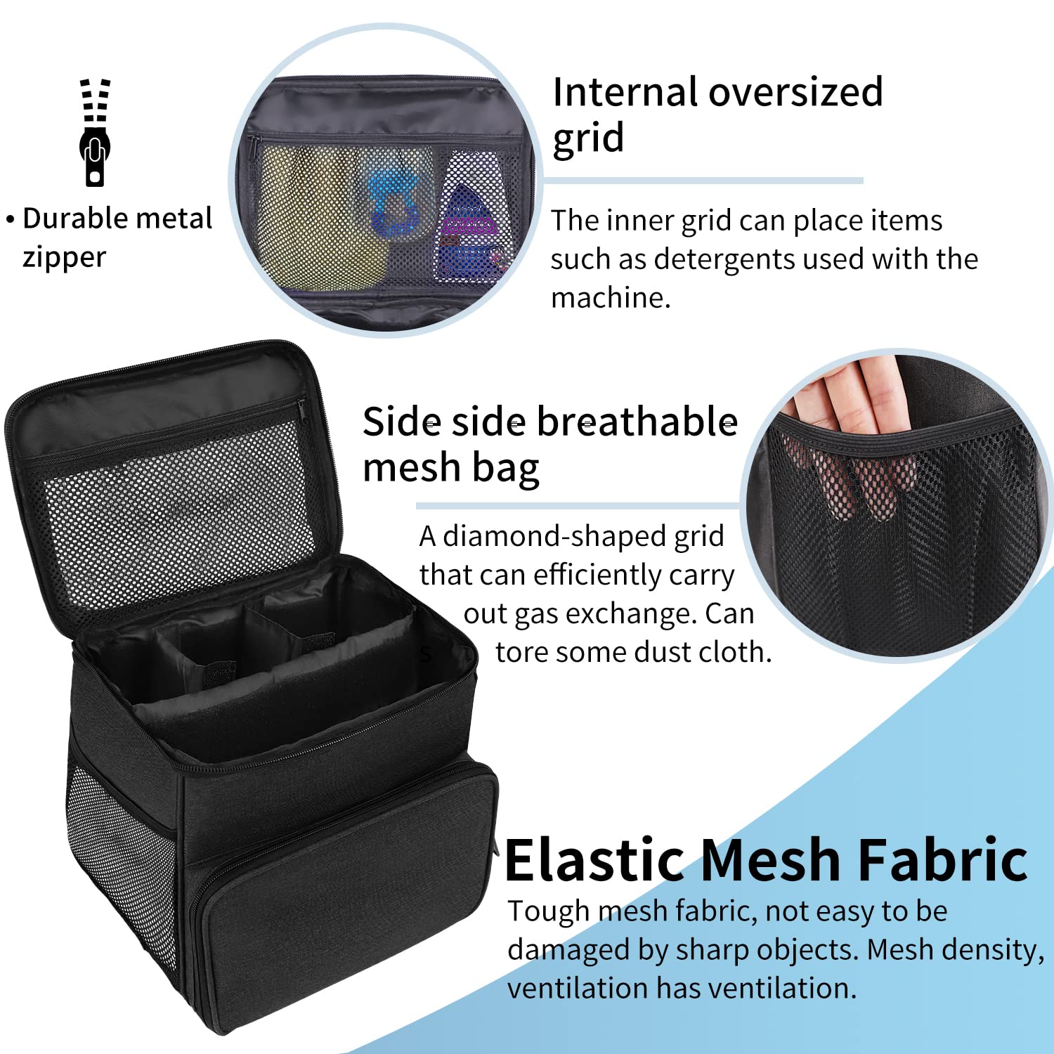 Carry Case Compatible with Bissell SteamShot Hard Surface Steam Cleaner 39N7V/39N7A,Adjustable Compartments Steam Cleaner Storage Bag,Storage Bag with Extra Pockets for Accessories(Bag Only!)