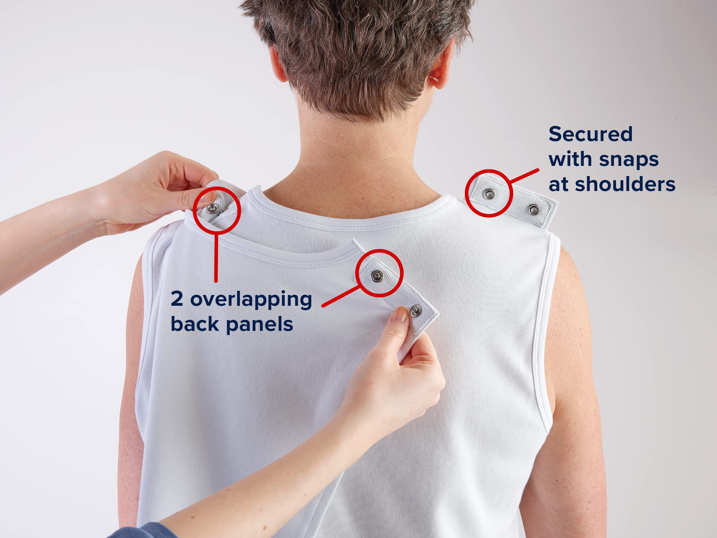 Silverts Women's Adaptive Open Back Sleeveless Top - 3 Pack - True White 2XL