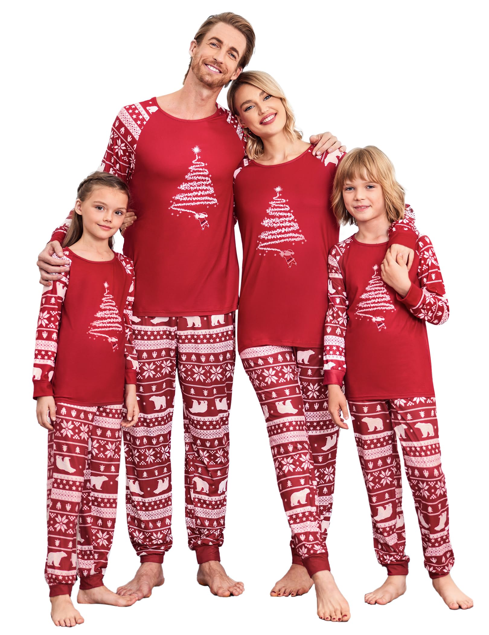 Ekouaer Xmas Pajamas for Family Winter Pjs Set Holiday Couples Matching Pajamas Set Christmas Sleepwear Set,PAT2,XL