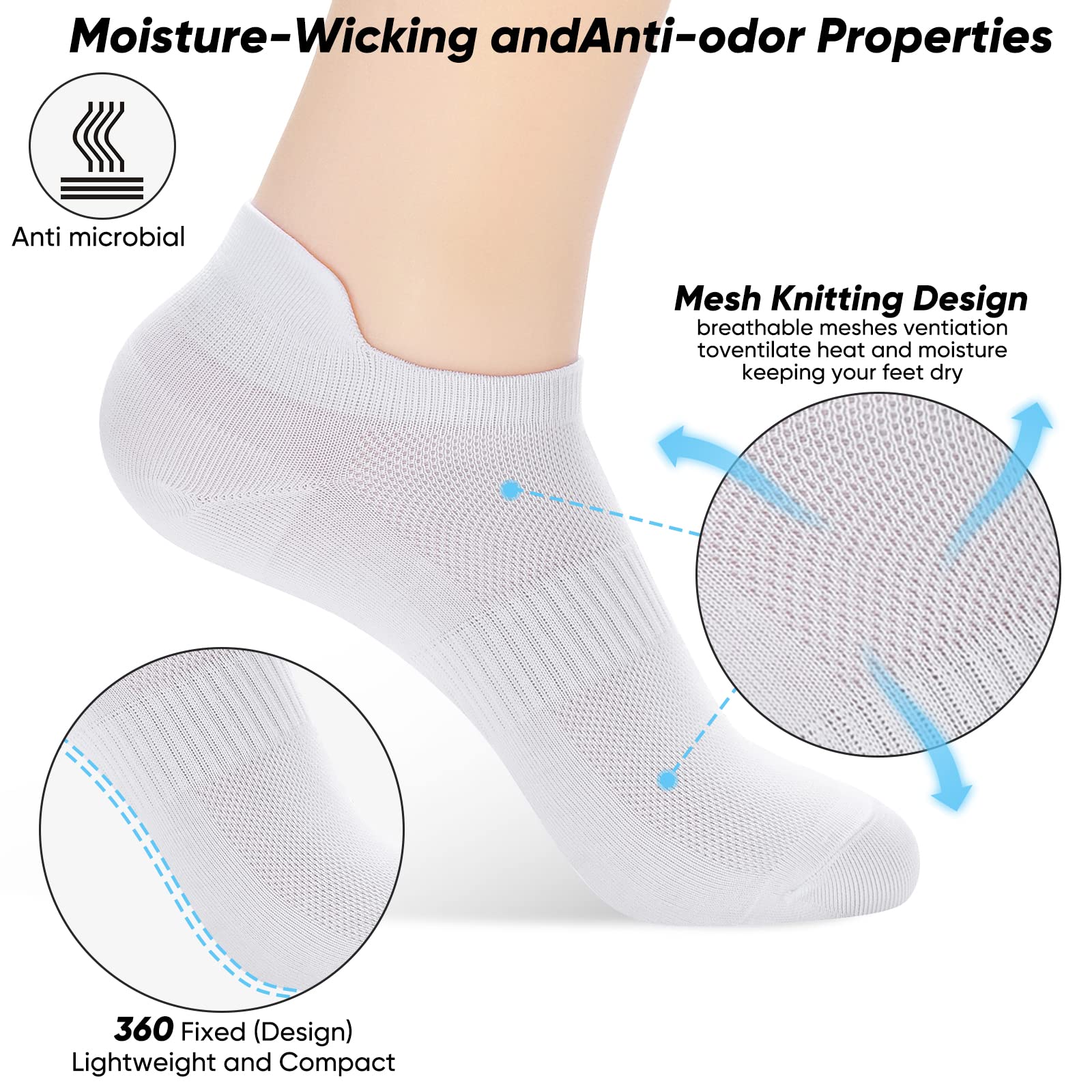 ATBITER Ankle Socks for Women, Thin Athletic Running Low Cut Tab Socks Sports No Show Socks 6/10-Pairs