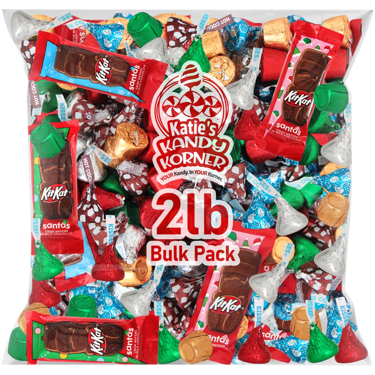 Christmas Chocolate Mix, 2lb Pack of Christmas Candy Individually Wrapped, Ideal Christmas Candy Bulk for Stocking Stuffers, Delicious Chocolate Variety Pack for Christmas Chocolate Gifts