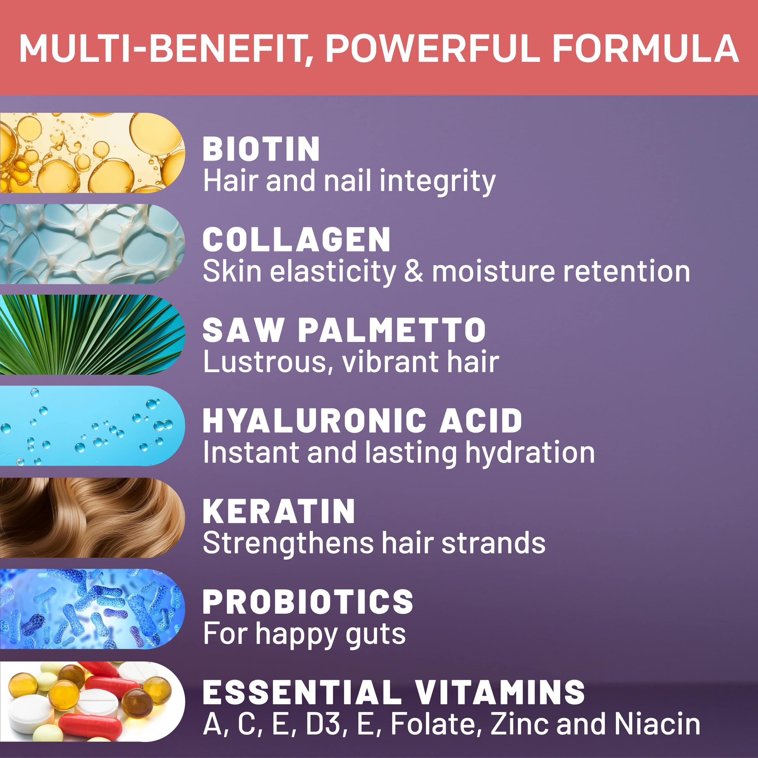 27-in-1 Hair Skin and Nails Vitamins (6810mg) w/Biotin and Collagen Hair Growth Vitamins with Probiotics and Saw Palmetto, 90 ct - 28-in-1 Quercetin with Bromelain for Daily Immune Defense (120ct)