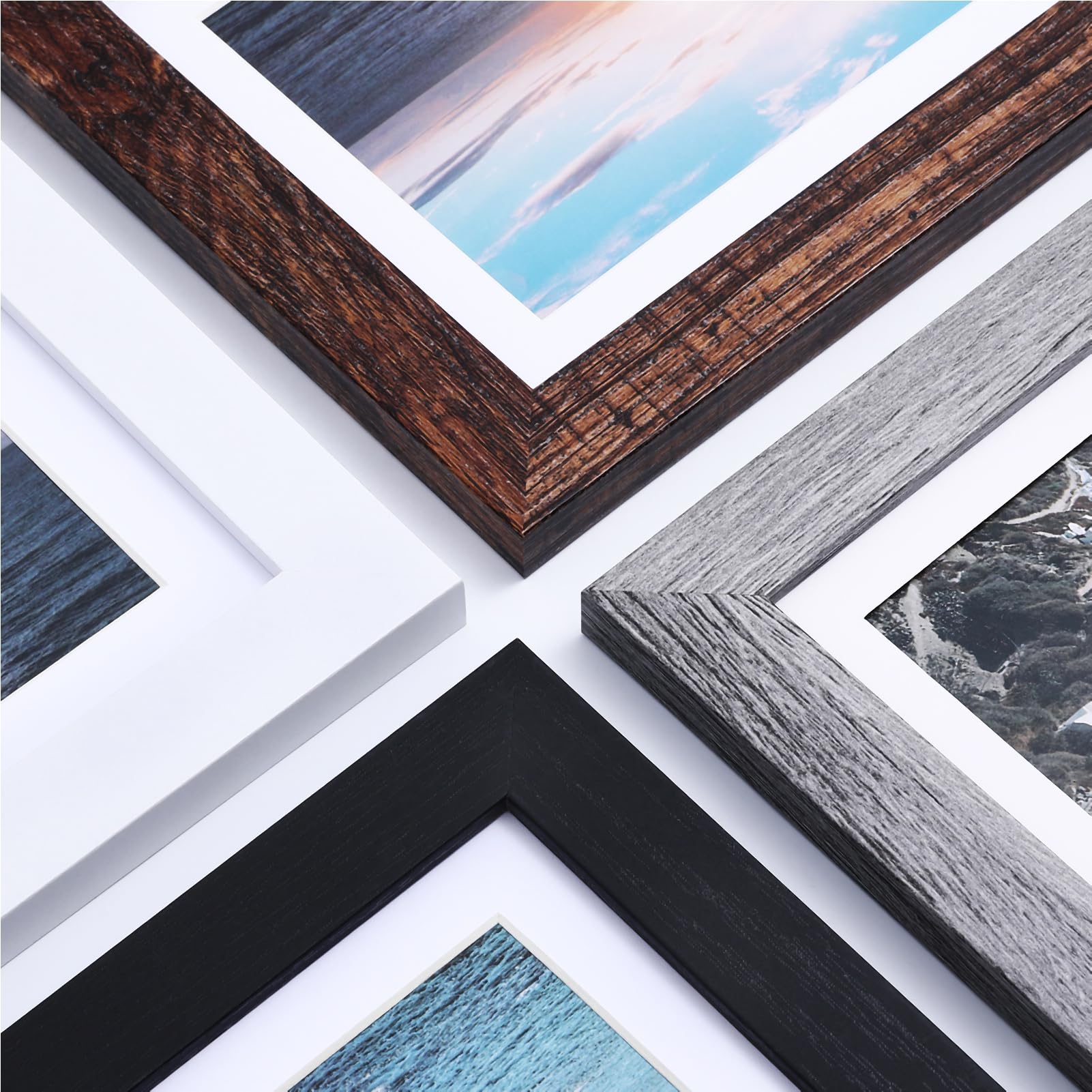 Vittanly 10 Pack Picture Frames Collage Wall Decor, Gallery Wall Frame Set for Wall or Tabletop Display, Multi Sizes with Two 8x10, Four 5x7, and Four 4x6 Photo Frames, Black