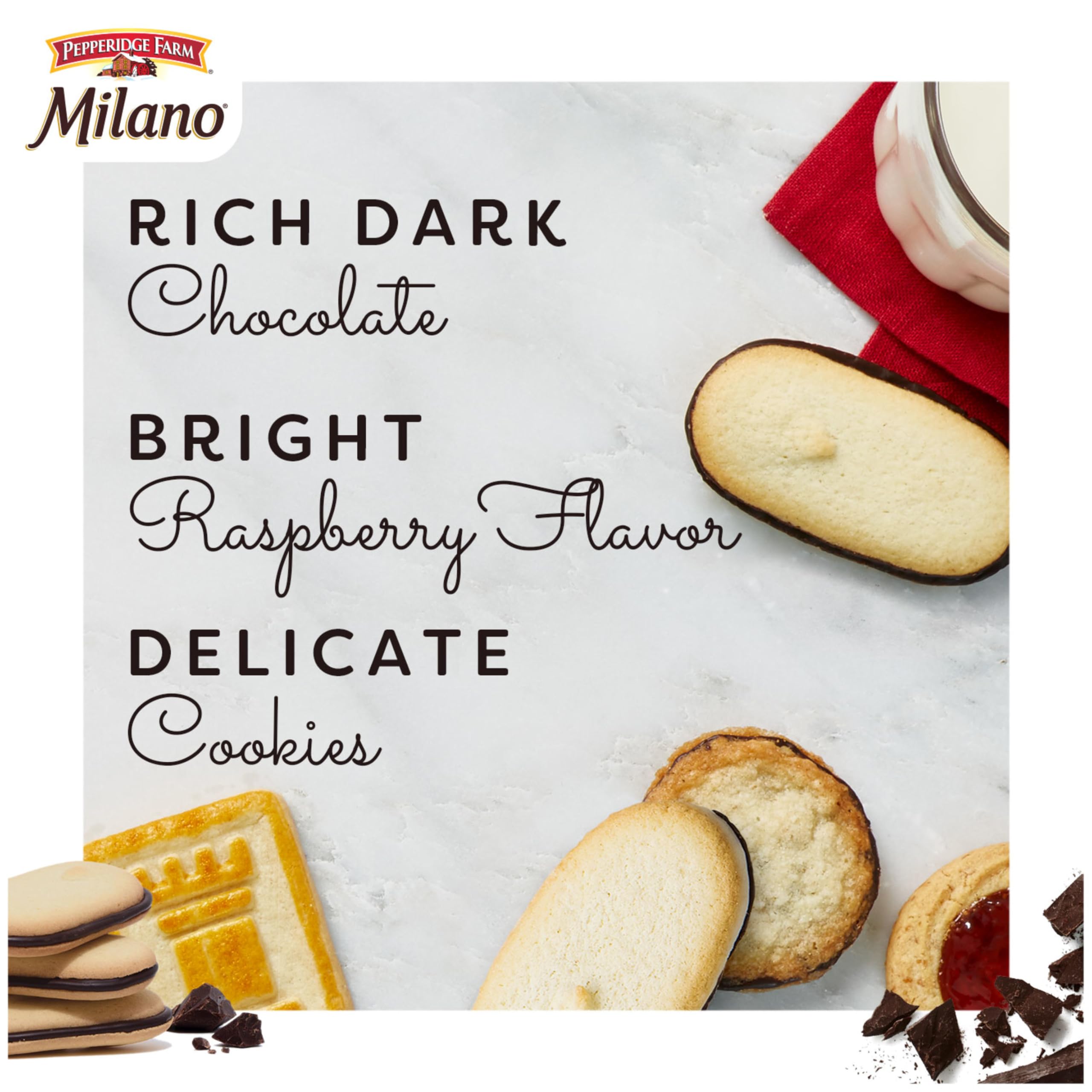 Pepperidge Farm Milano Cookies, Raspberry Chocolate, 7 oz. Bag