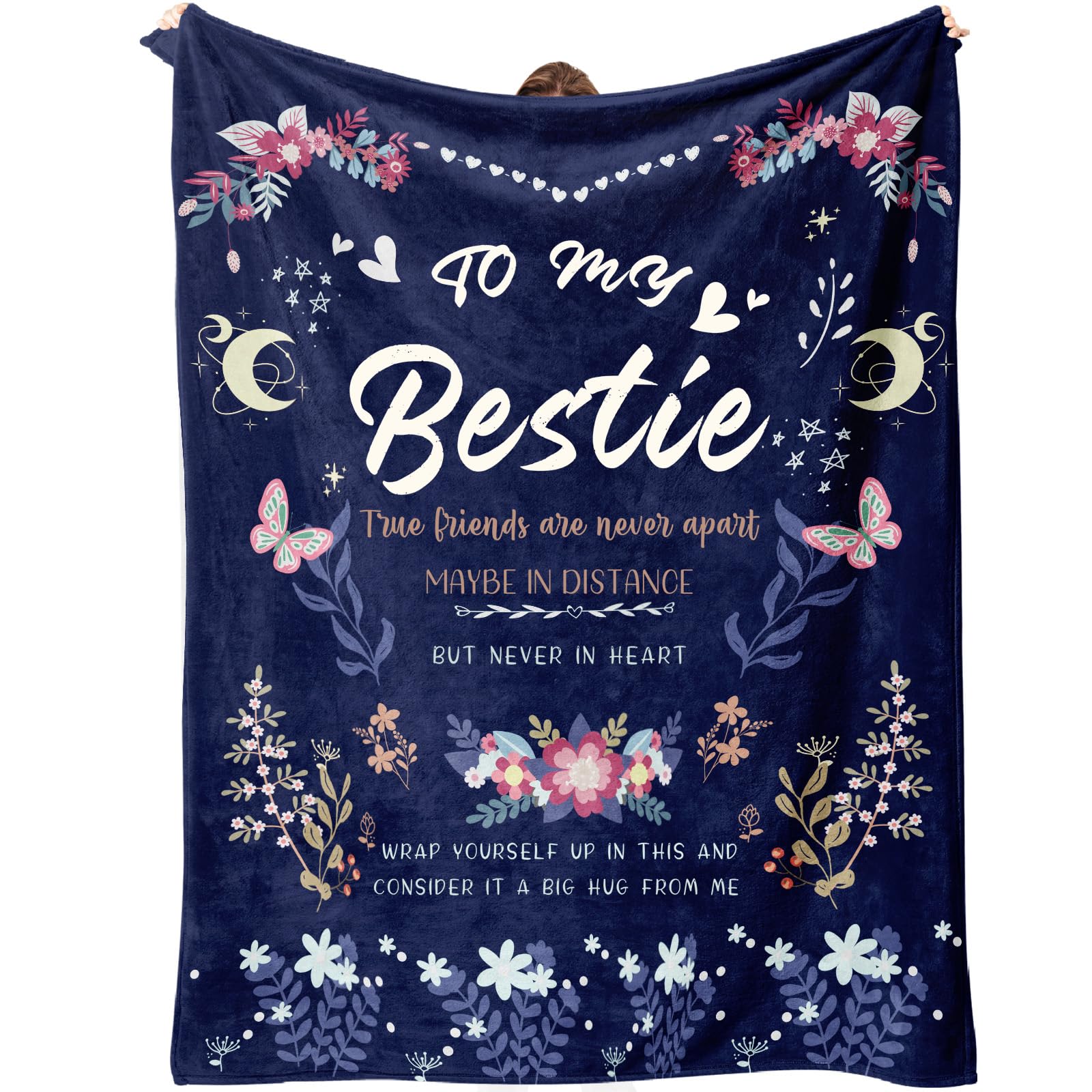 EOBIBIFUN Bestie Gifts for Women on Christmas - Best Friend Blanket Gift 60 x 50 Inch - Bestie Gift, Best Friend Happy Birthday Gifts - Friendship Flannel Throw Blanket Thinking of You Far Away Gifts