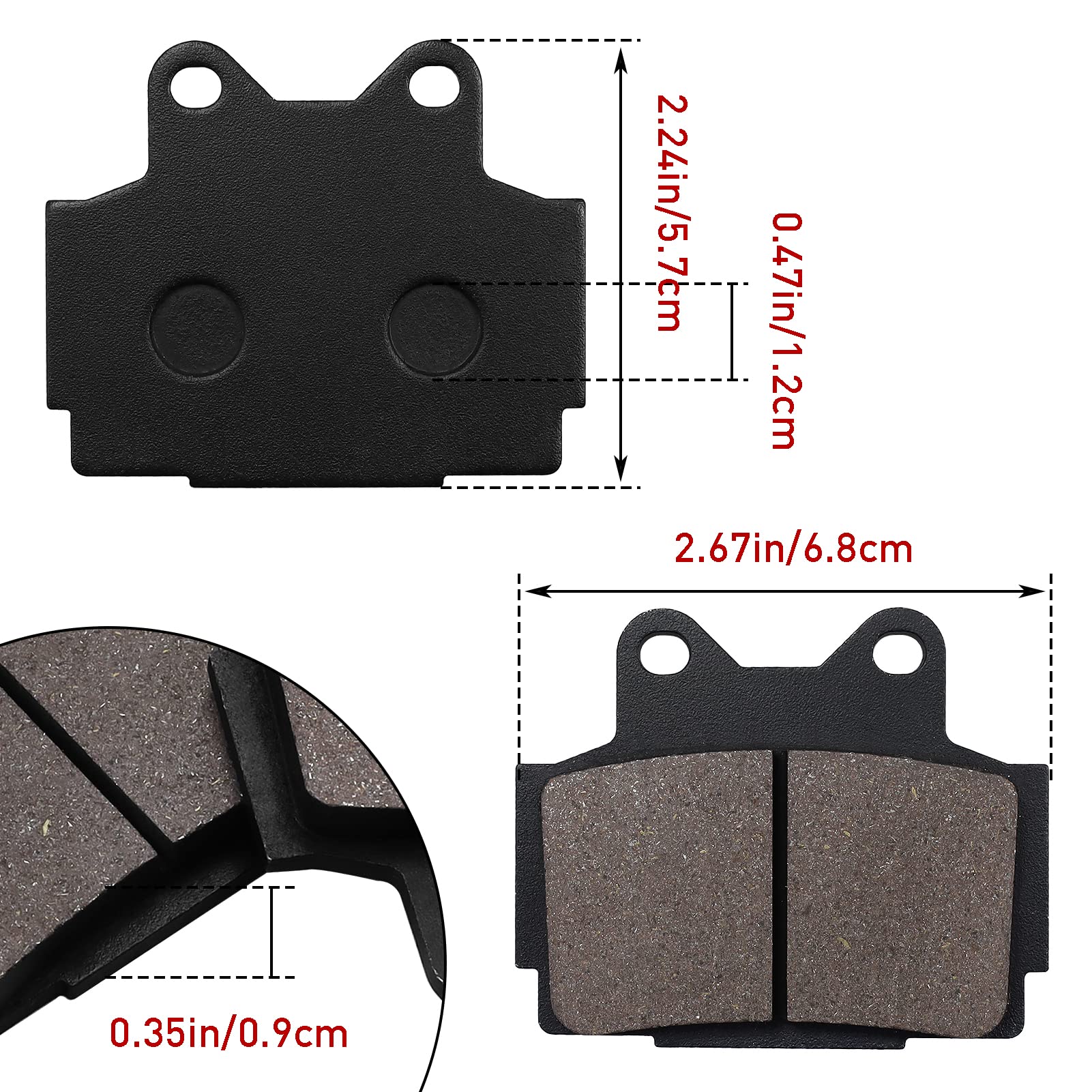 Cyleto Front & Rear Brake Pads for YAMAHA XJ600 XJ600S DIVERSION SECA II 1991 1992 1993 1994 1995 1996 1997 / XJ600N 1995 1996 1997