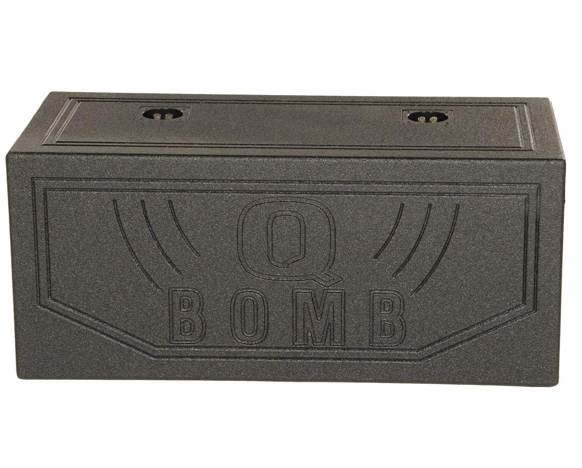 Q Power Dual 12 Inch Subwoofer Box, High-Performance Vented Speaker Enclosure, Black