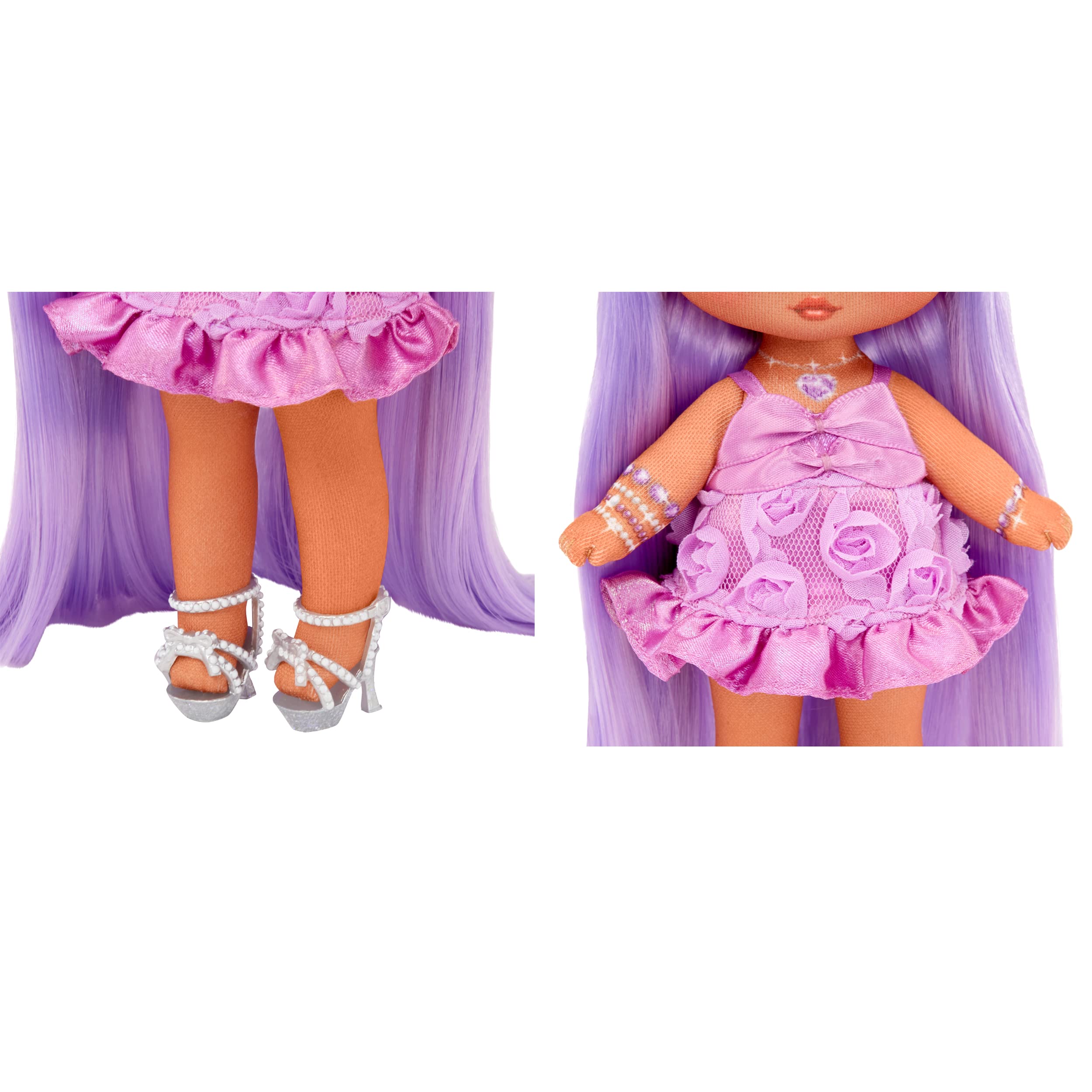 Na Na Na Surprise Sweetest Gems™ Valentina Lovely 7.5" Fashion Doll Amethyst Birthstone Inspired with Purple Hair, Satin Dress & Brush, Poseable, Great Toy Gift for Kids Girls Boys Ages 5 6 7 8+ Years