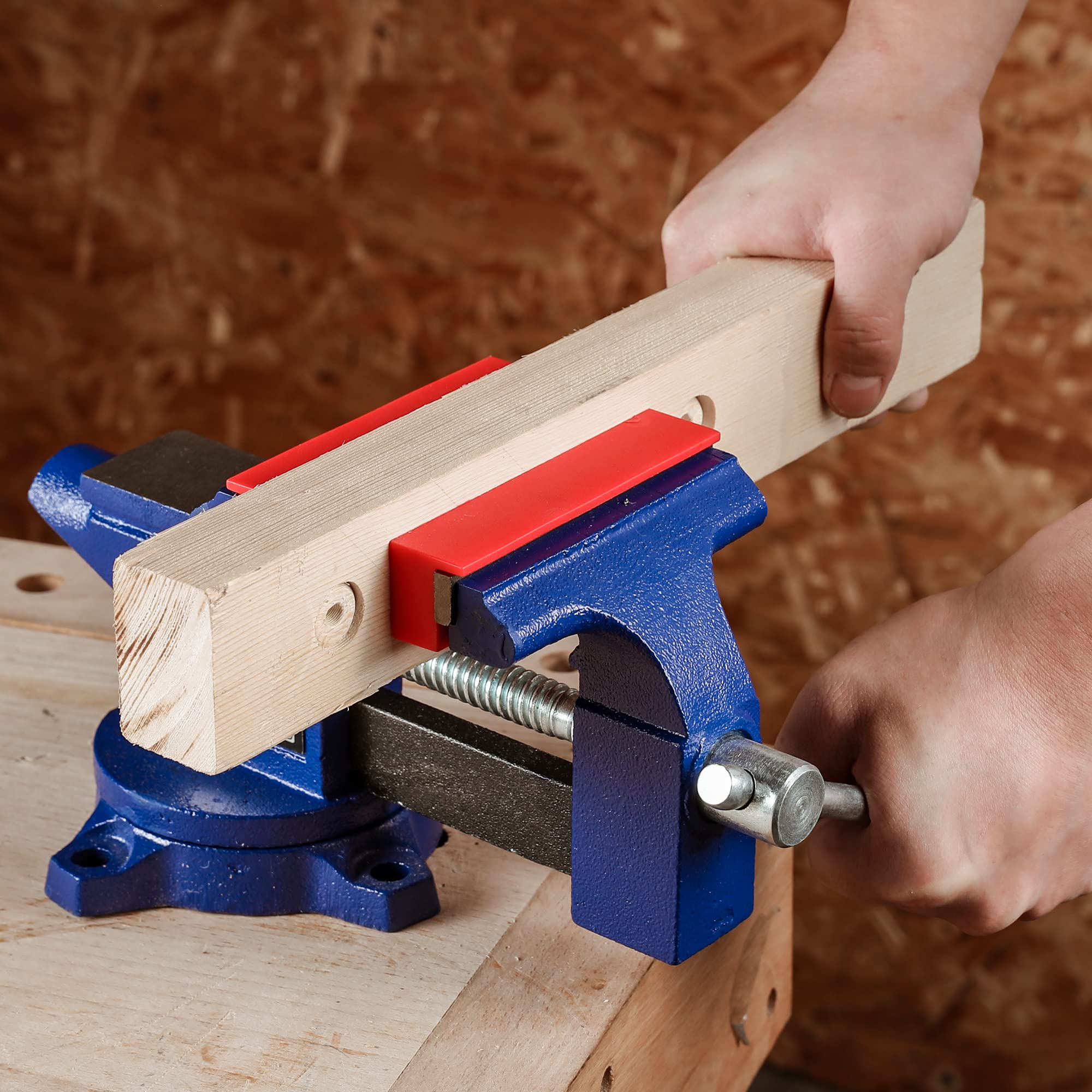 WORKPRO 2-Pair 4-1/2" Vise Jaw Pads, Magnetic TPU Vise Jaw Protective Covers, 1 Multi-Groove Jaw Pads Set and 1 Standard Waffle Surface Jaw Pads Set