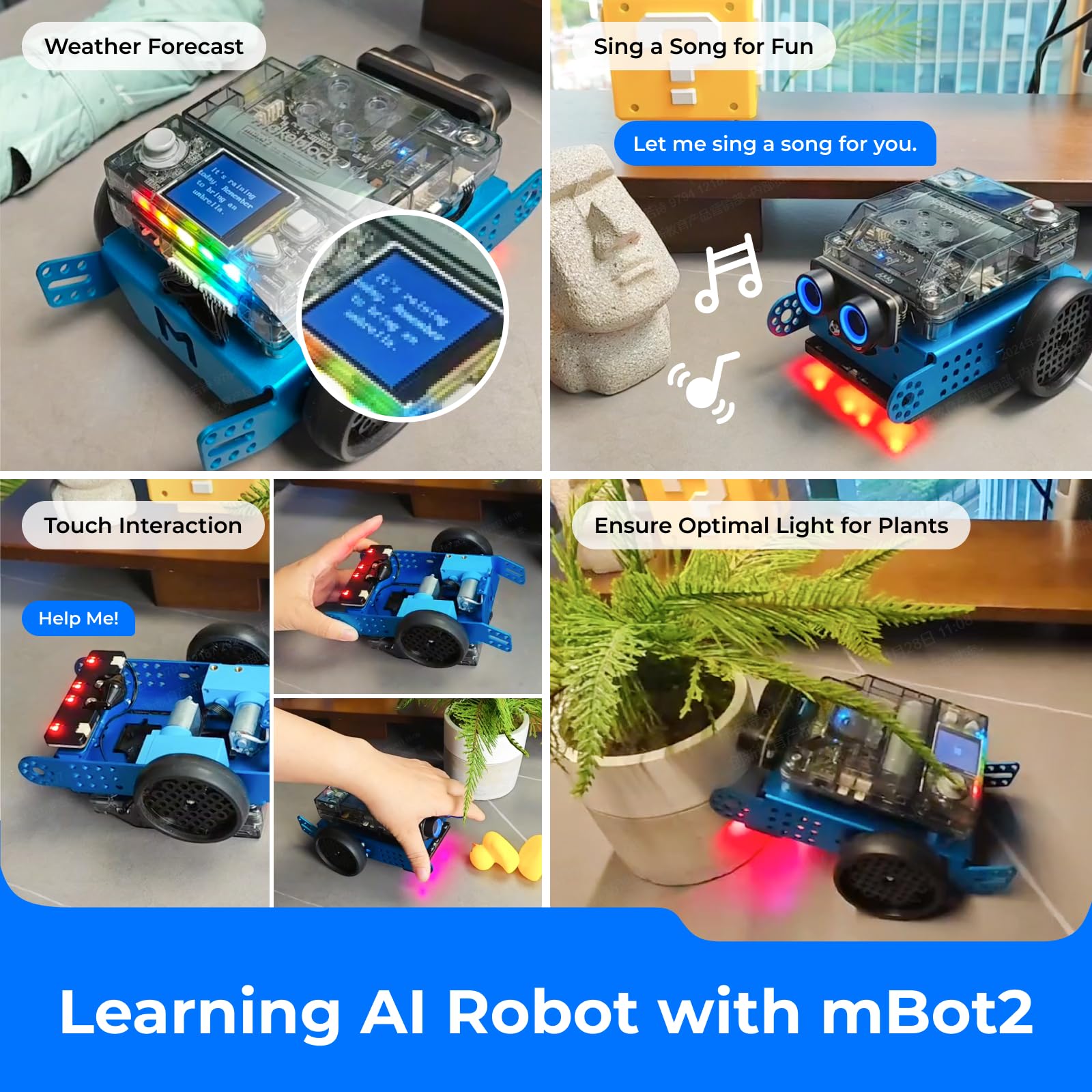 Makeblock mBot2 Coding Robot for Kids, AI Learning Robot Support Scratch & Python Programming, Robotics Kit for Kids Ages 8-12 and up, Building STEM Robot Toys Gifts for Boys Girls