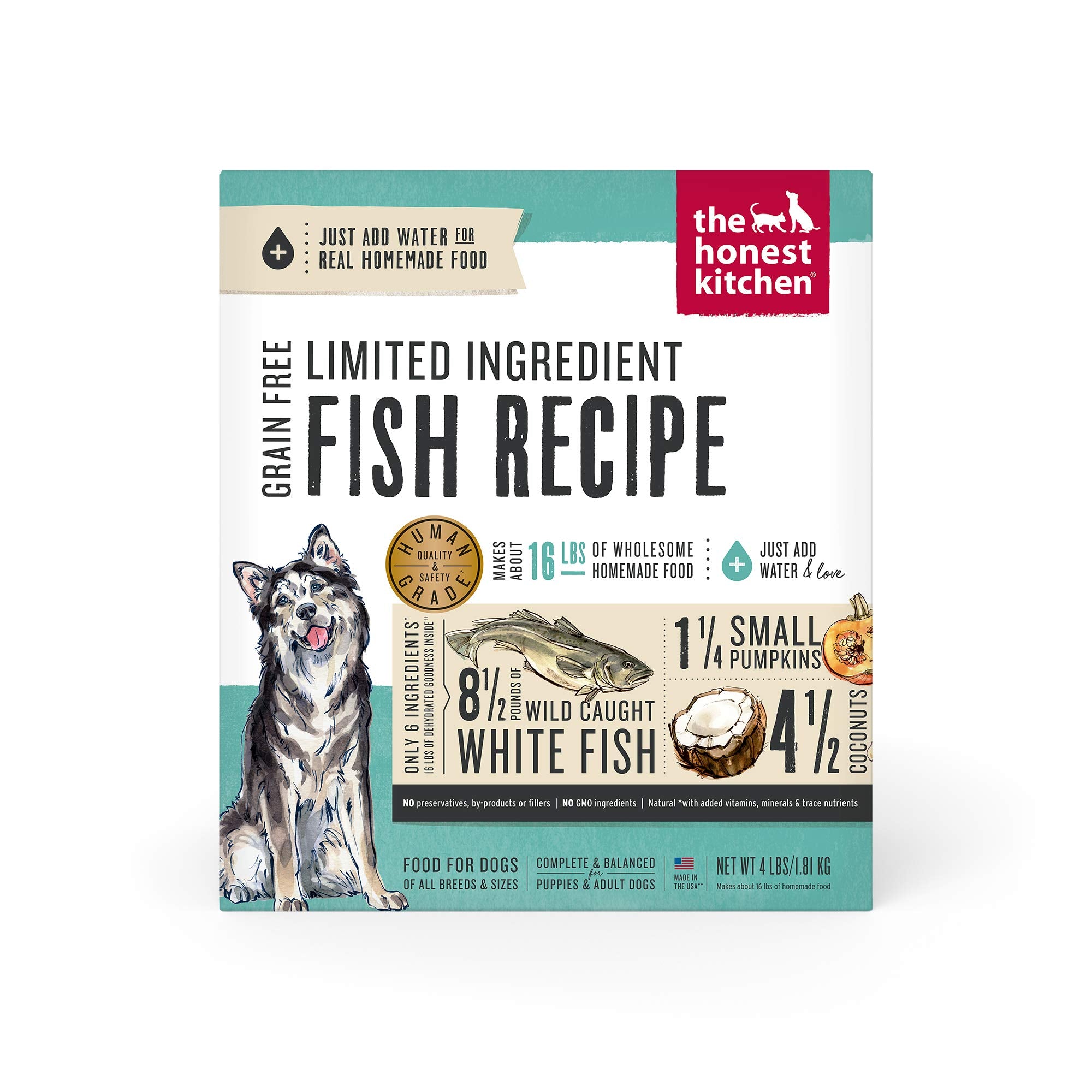 The Honest Kitchen Dehydrated Limited Ingredient Fish Dog Food, 4 lb Box