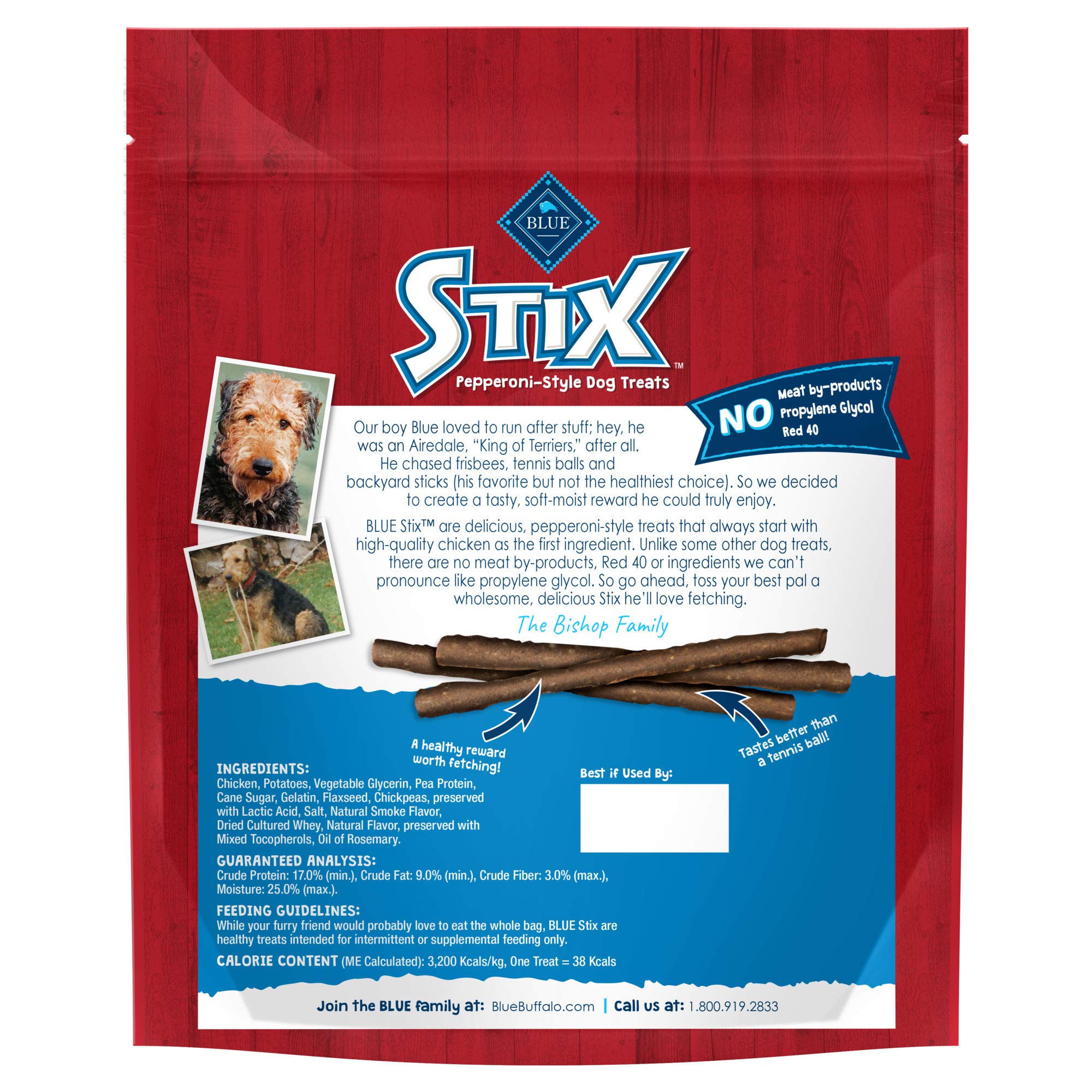 Blue Buffalo Stix Natural Soft-Moist Dog Treats, Chicken Recipe 24-oz Bag