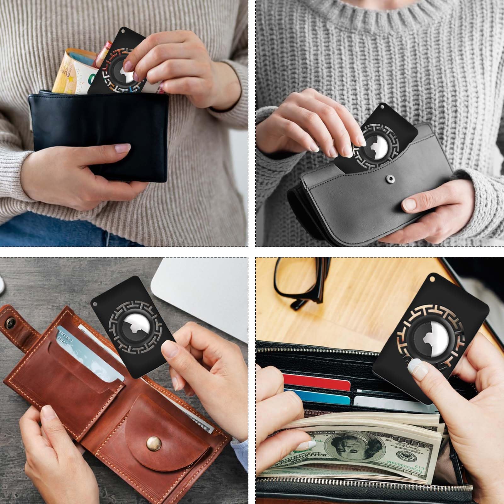 Sunpour Airtag Holder for Wallet,Ultra-Thin Airtag Wallet Holder,Slim Card Case for Apple Airtag,Perfect for Purse,Handbag,Wallet,Clutch and Backpack