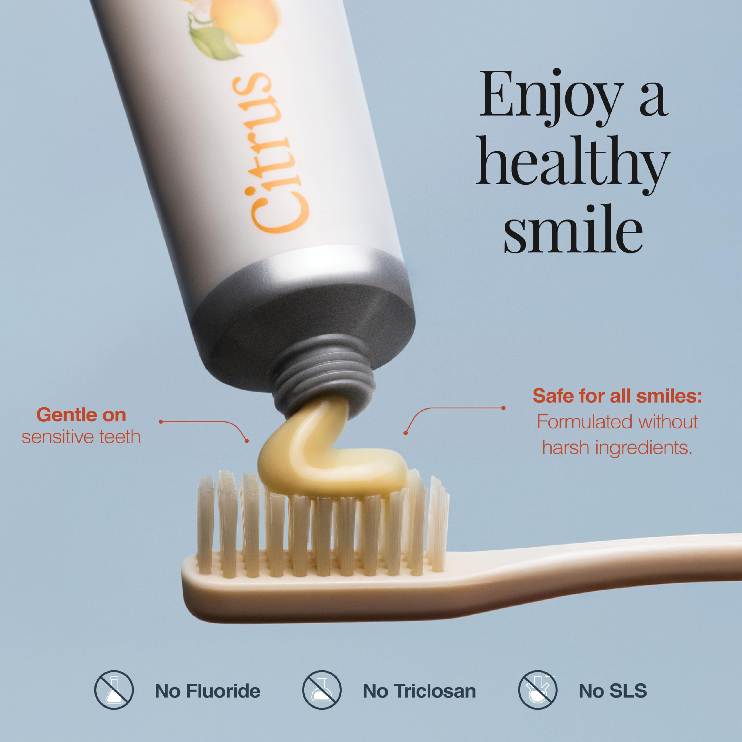 Revitin Toothpaste | Fluoride-Free Prebiotic Citrus Tooth Gel | No SLS, Gluten Free, Dye Free, GMO Free, No Sweeteners | Non-Toxic, Kid Approved