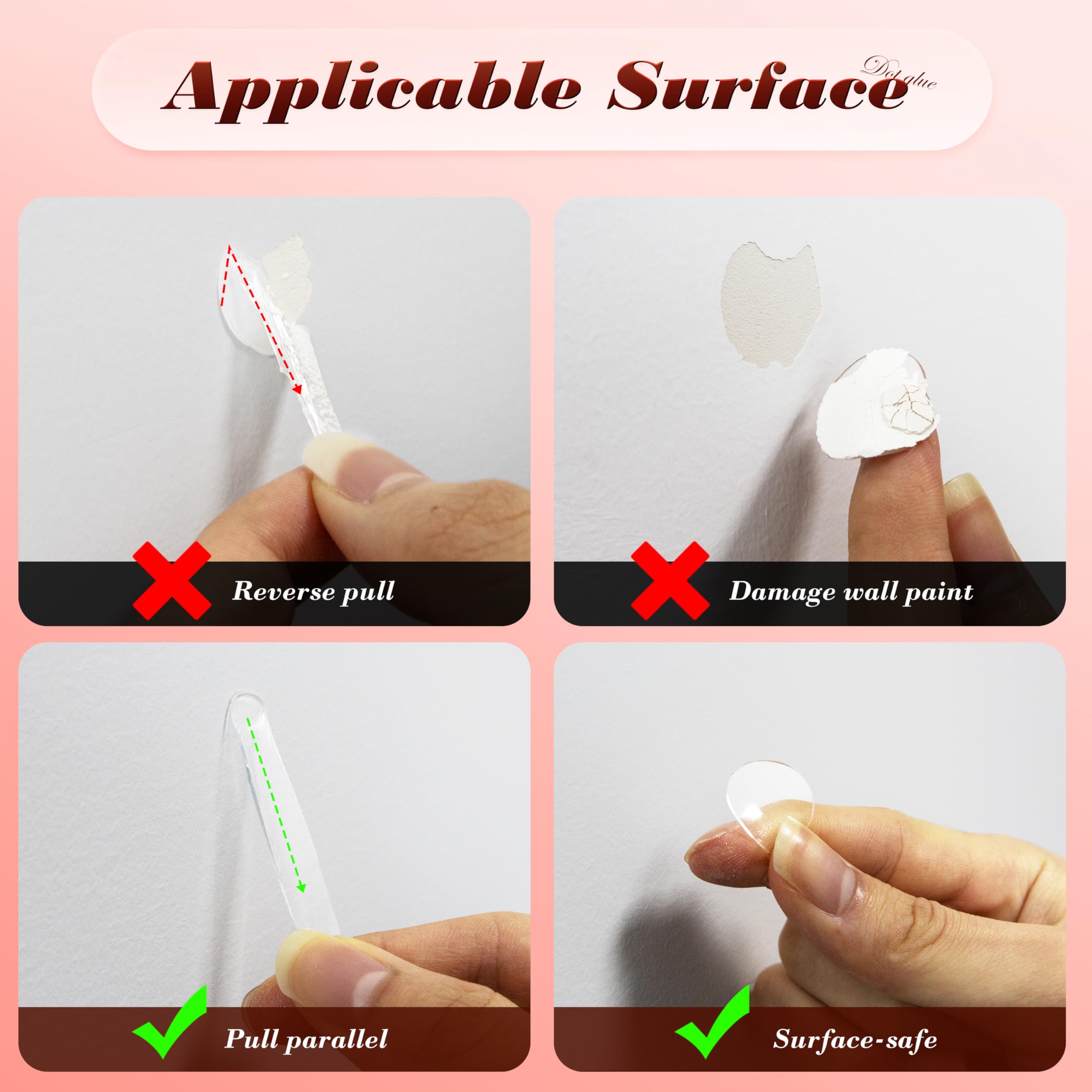 PHIXBEAR 0.8in Clear Poster Putty with Pull Tabs, Removable No Damage Double Sided Adhesive Dots, Waterproof Heat Resistant Mounting Putty Sticky Tack (140)