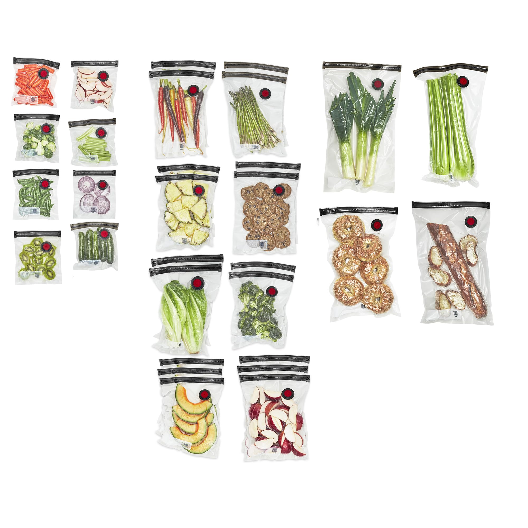 ZWILLING Fresh & Save 30-pc Assorted Sizes Vacuum Sealer Bags, Reusable Sous Vide Bags