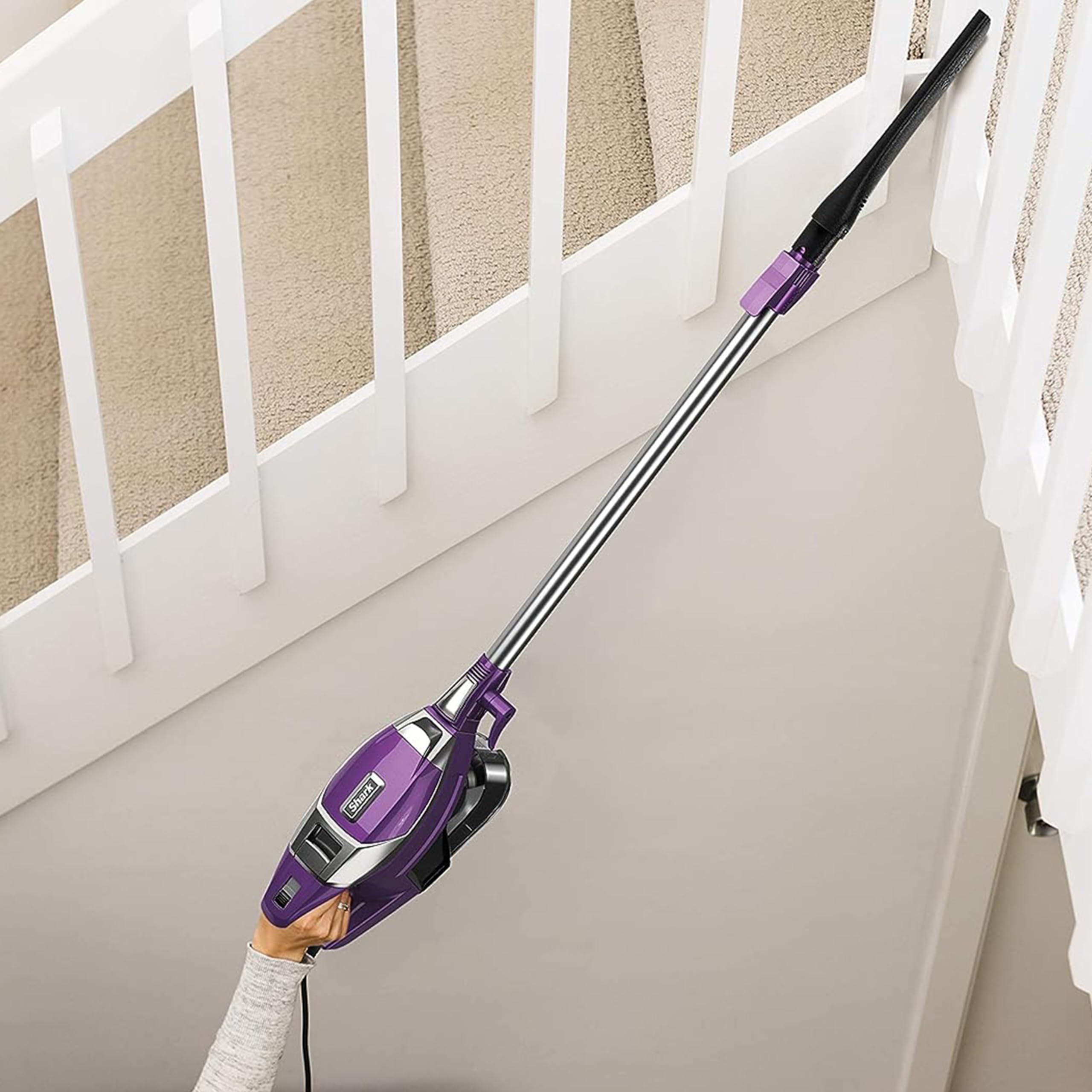 Shark ZS351 Rocket Corded Ultra-Light Vacuum with Zero-M Anti-Hair Wrap Technology, XL Dust Cup, Hand Vacuum Mode, & Swivel Steering, Plum Purple