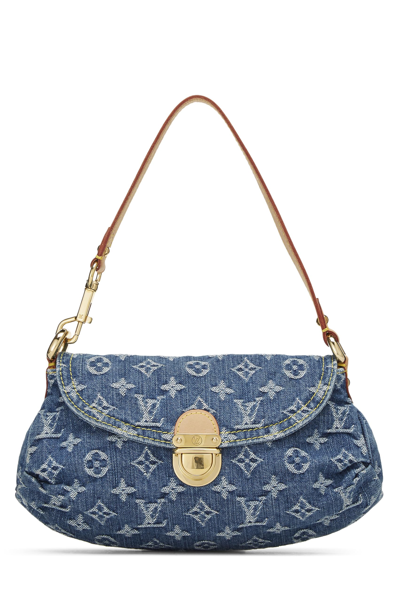 Louis Vuitton, Pre-Loved Blue Monogram Denim Pleaty Mini, Blue