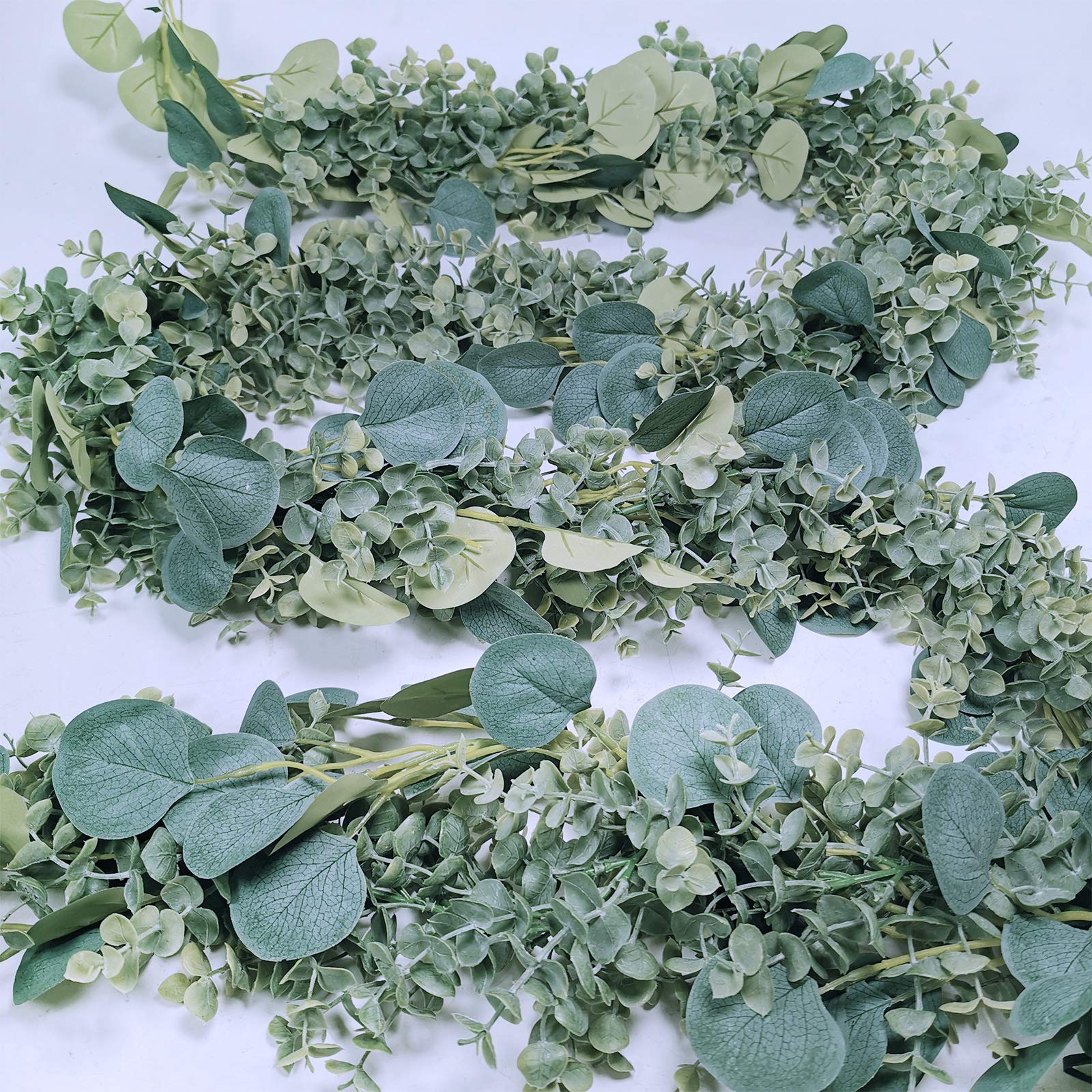 8.3' Long Faux Eucalyptus Greenery Garland - Silver Dollar Eucalyptus for Wedding Arch, Swag, Backdrop, Doorways, Mantel, Table Runner - Indoor/Outdoor