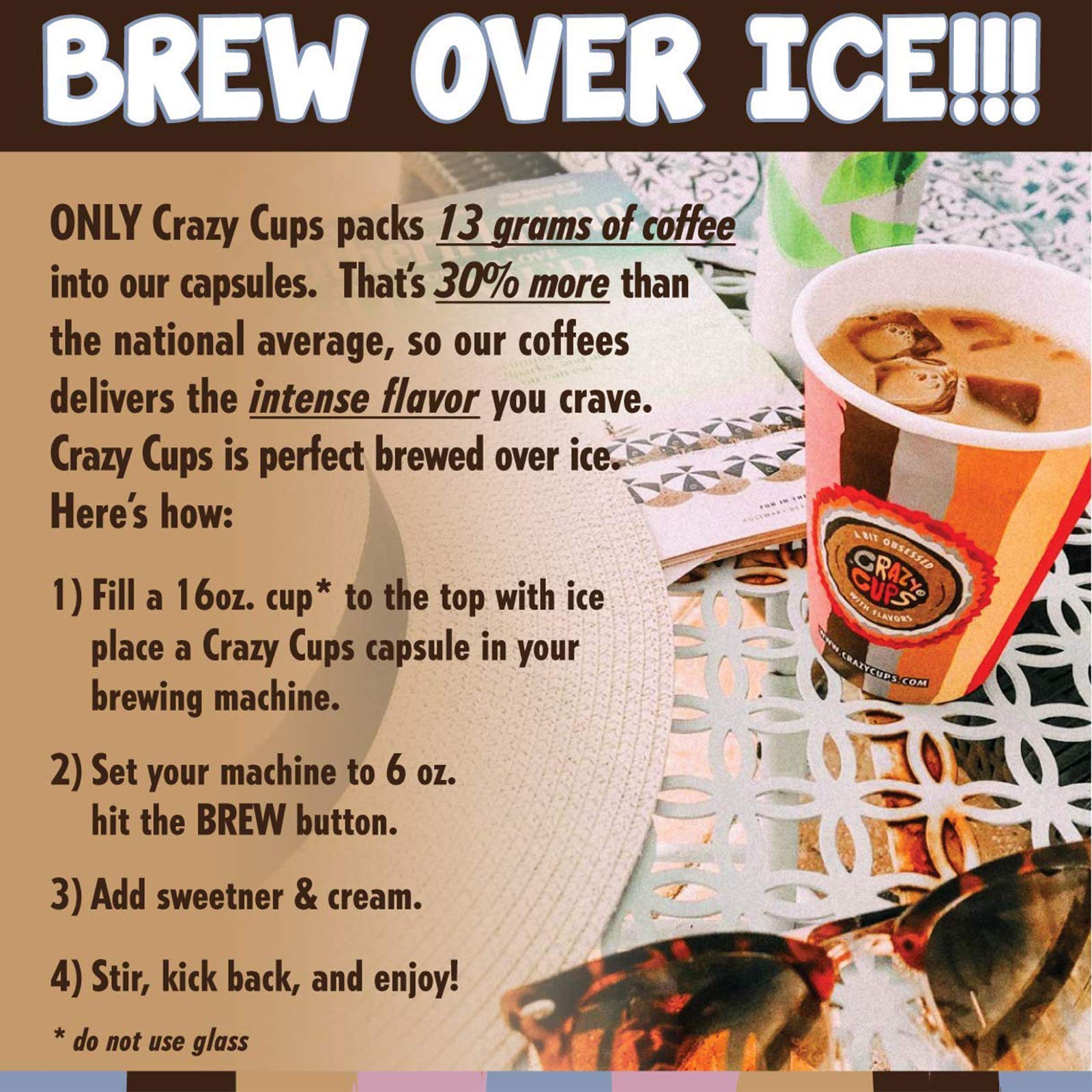 Crazy Cups Flavored Decaf Coffee Pods, Decaf Variety Pack, Assorted Decaffeinated Coffee for Keurig Machines, for Hot or Iced Coffee, Single Serve Coffee in Recyclable Pods, 50 Count