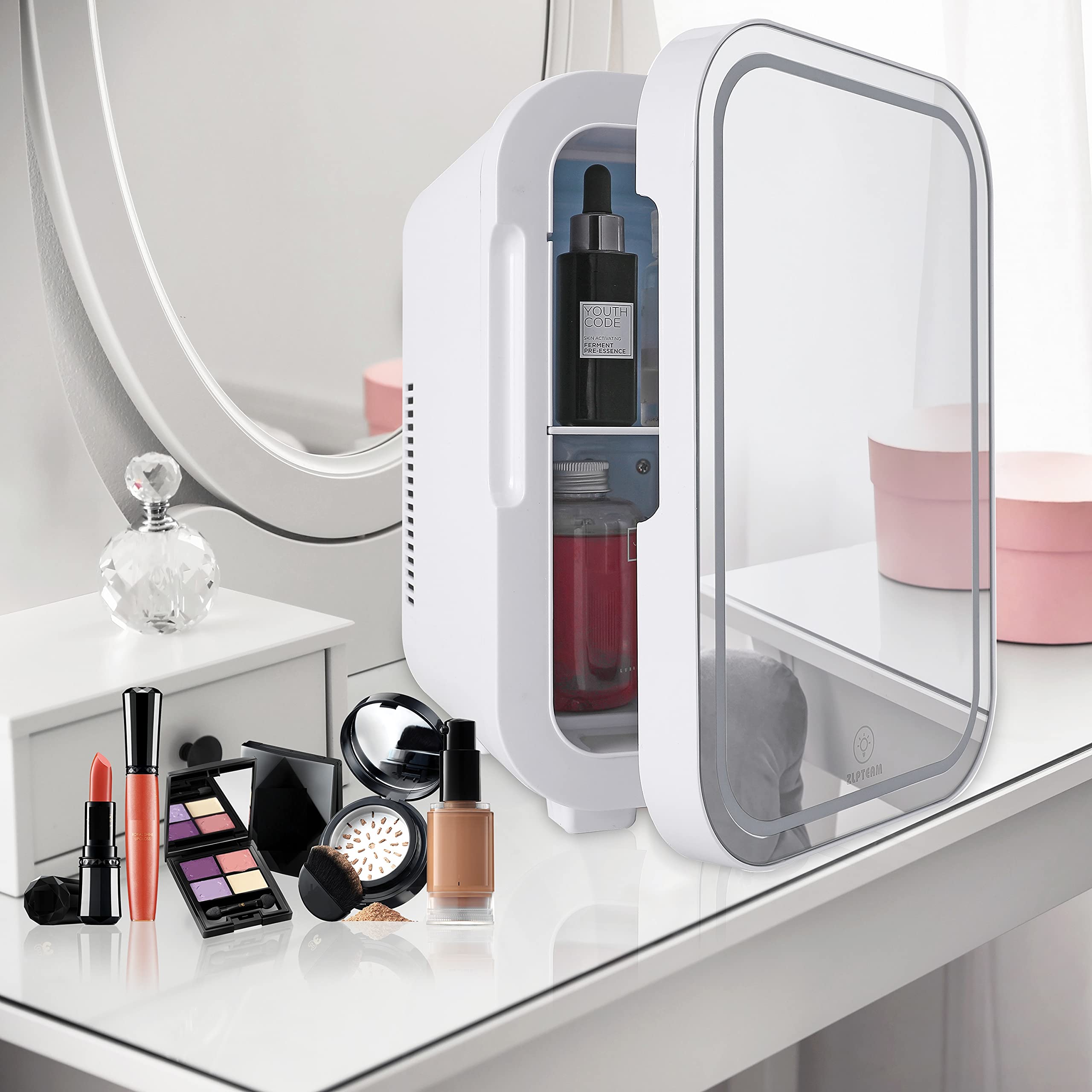 ZLPTEAM Mini Fridge 8 Liter, Mini Fridge for Skincare, Beauty Fridge