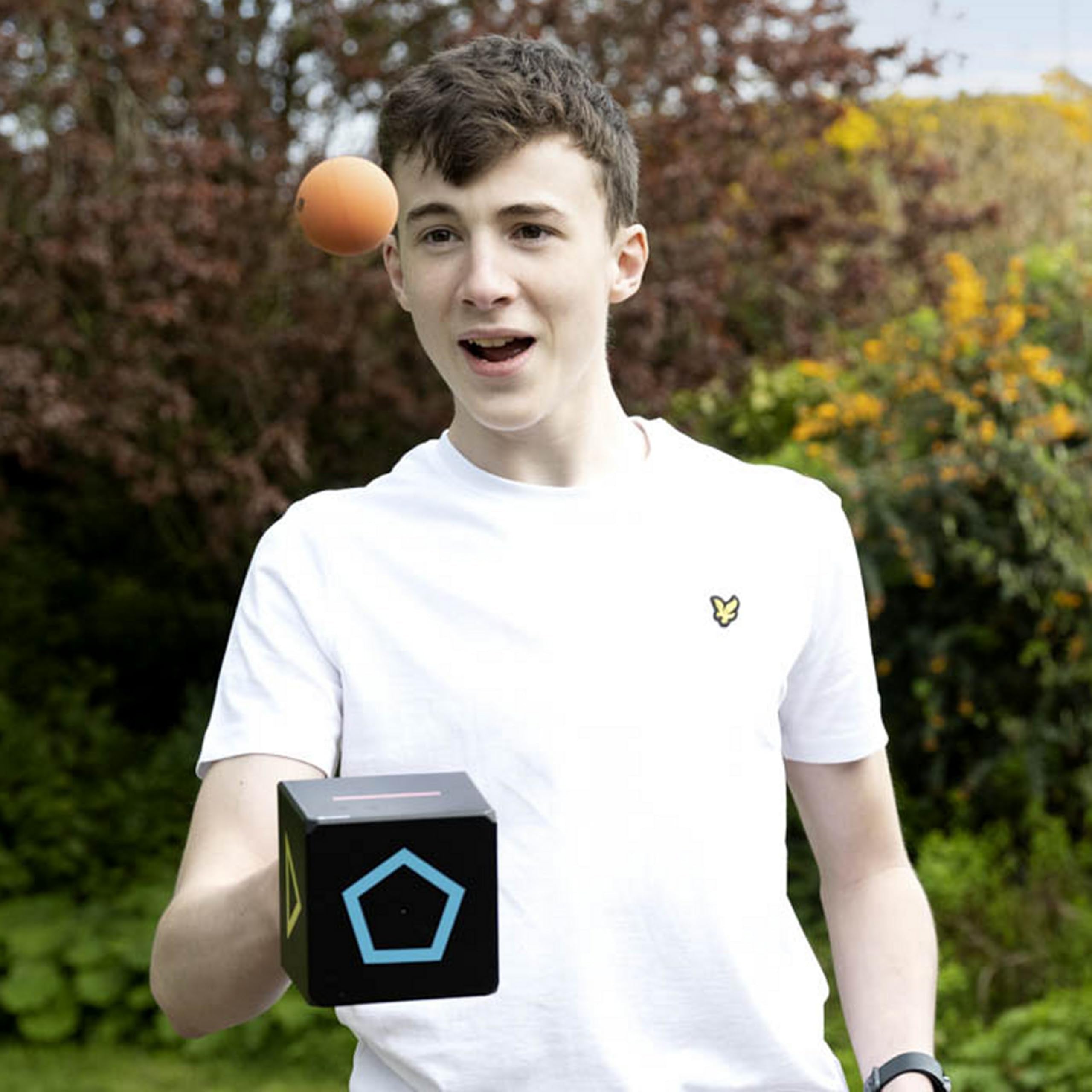 KOMBOID Ball Bouncing Skill Game for Teenagers and Adults. 12+ Years Old. Single Cube, 2 Balls