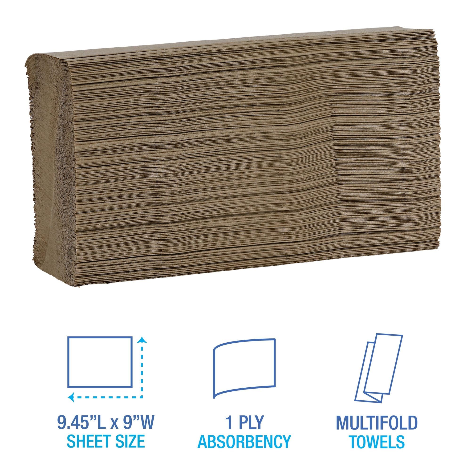 Boardwalk B6202 9 in. x 9-9/20 in. Multifold Paper Towels - Natural (16/Carton)