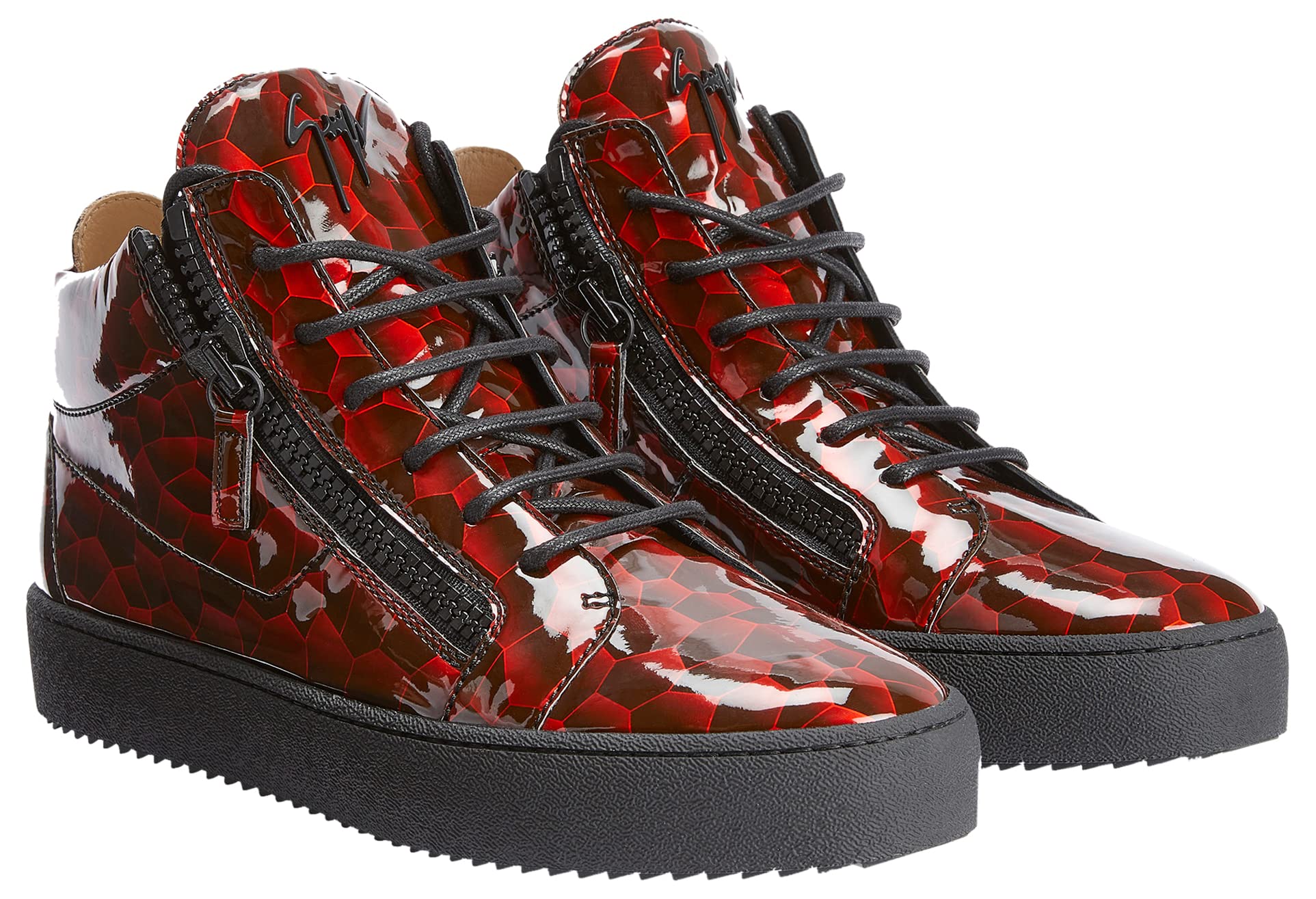 Giuseppe Zanotti, Kriss Mid-Top Sneakers Fabric, 8, Red