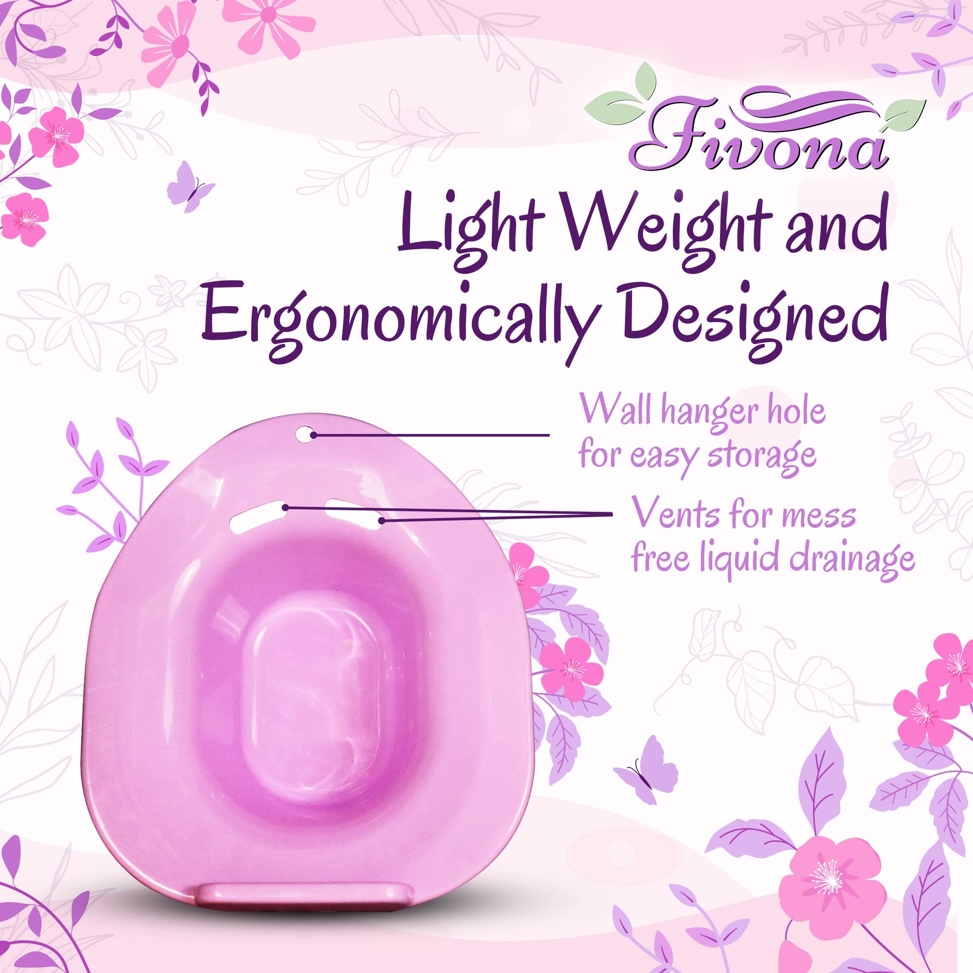 Fivona Yoni Steam Seat Over the Toilet for V Steaming and Sitz Bath Soak - Vaginal Steaming Tub - Basin for Hemorrhoids and Postpartum Care - Fits Most Toilet Shapes