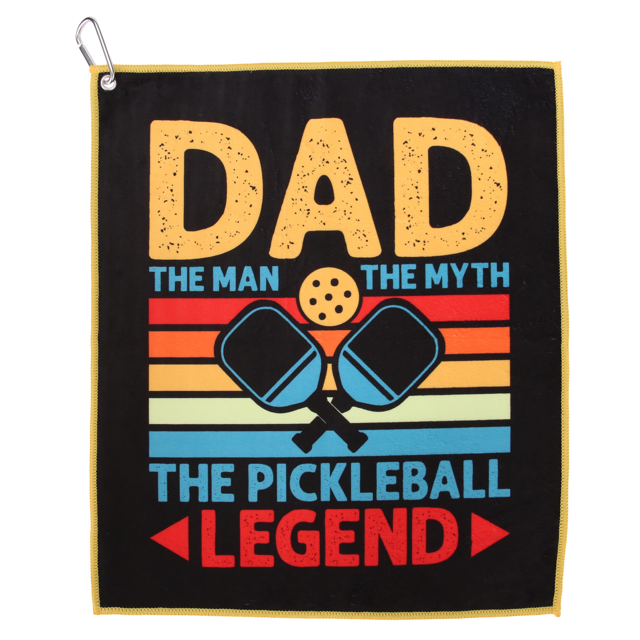 Millie Rose Pickleball Towels in Fashionable Prints - Cute 15x17 inch Microfiber & Cotton Athletic Towels with Carabiner Clip - Pickleball Accessories, Pickleball Gifts (Pickleball Dad)