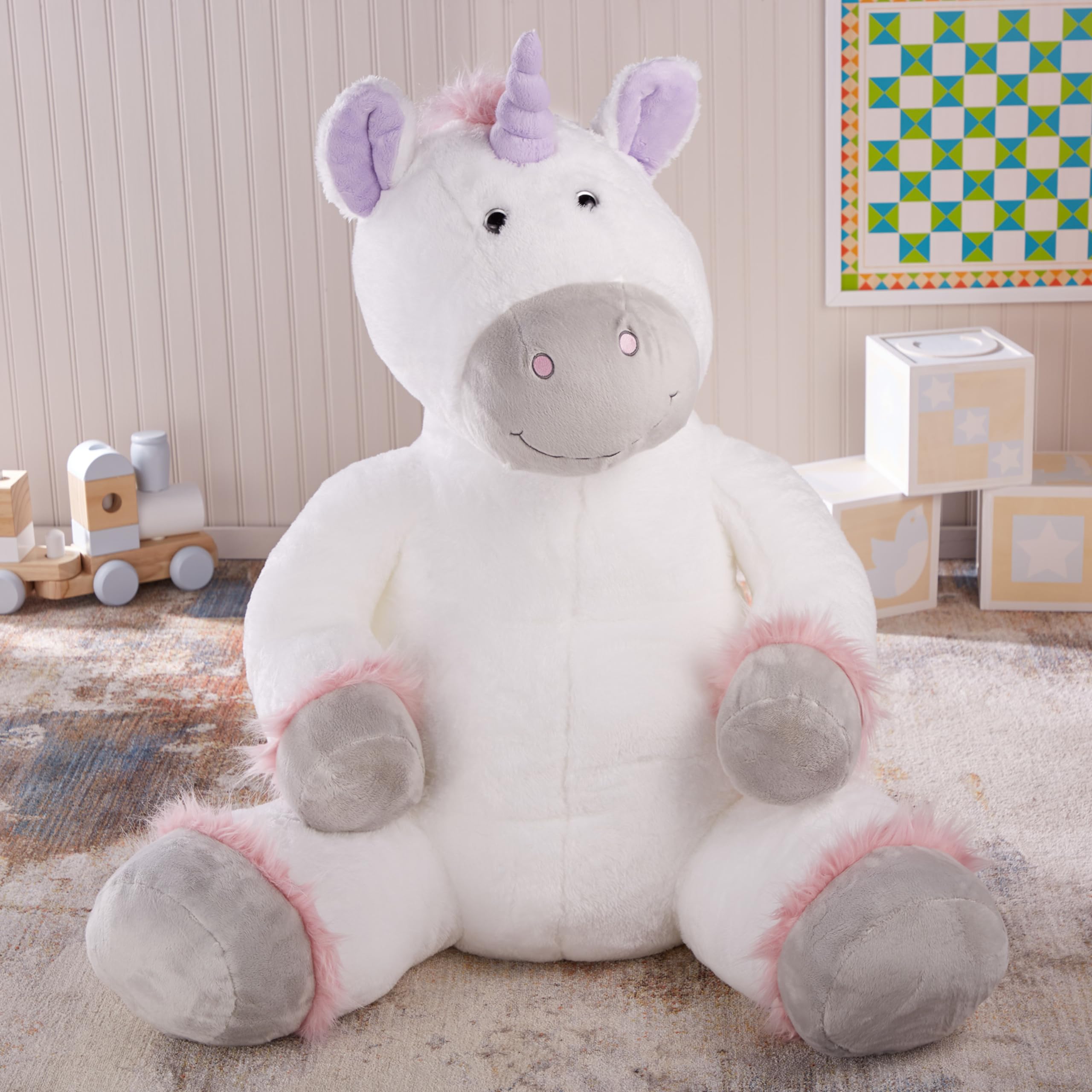 Melissa & Doug Gentle Jumbos Unicorn Giant Stuffed Plush Animal (Sits Nearly 3 Feet Tall) ,36 inches