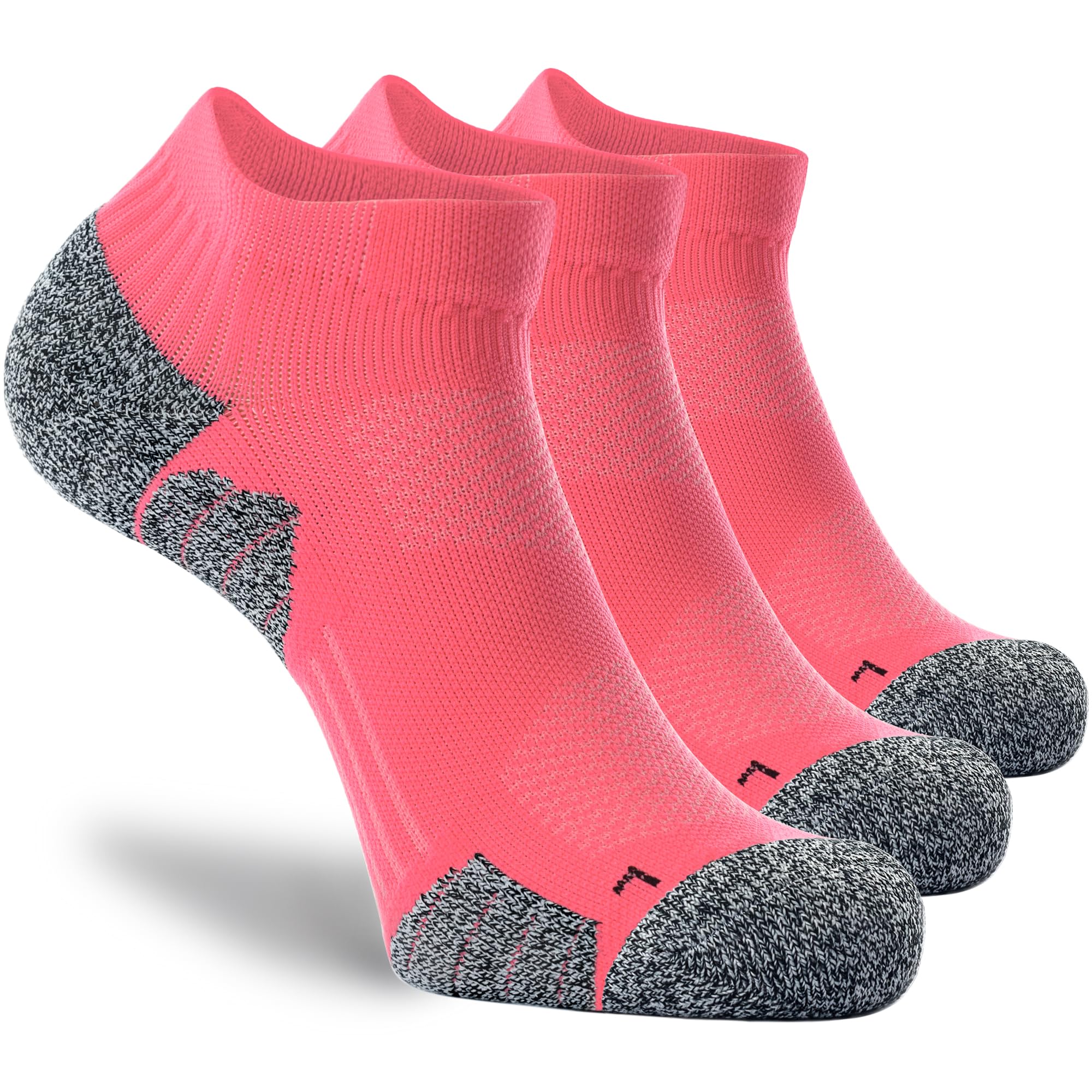 CWVLC Unisex Cushioned Compression Athletic Ankle Socks Multipack, 3-pairs Watermelon, L (10.5-13 W US/ 9-11.5 M US)