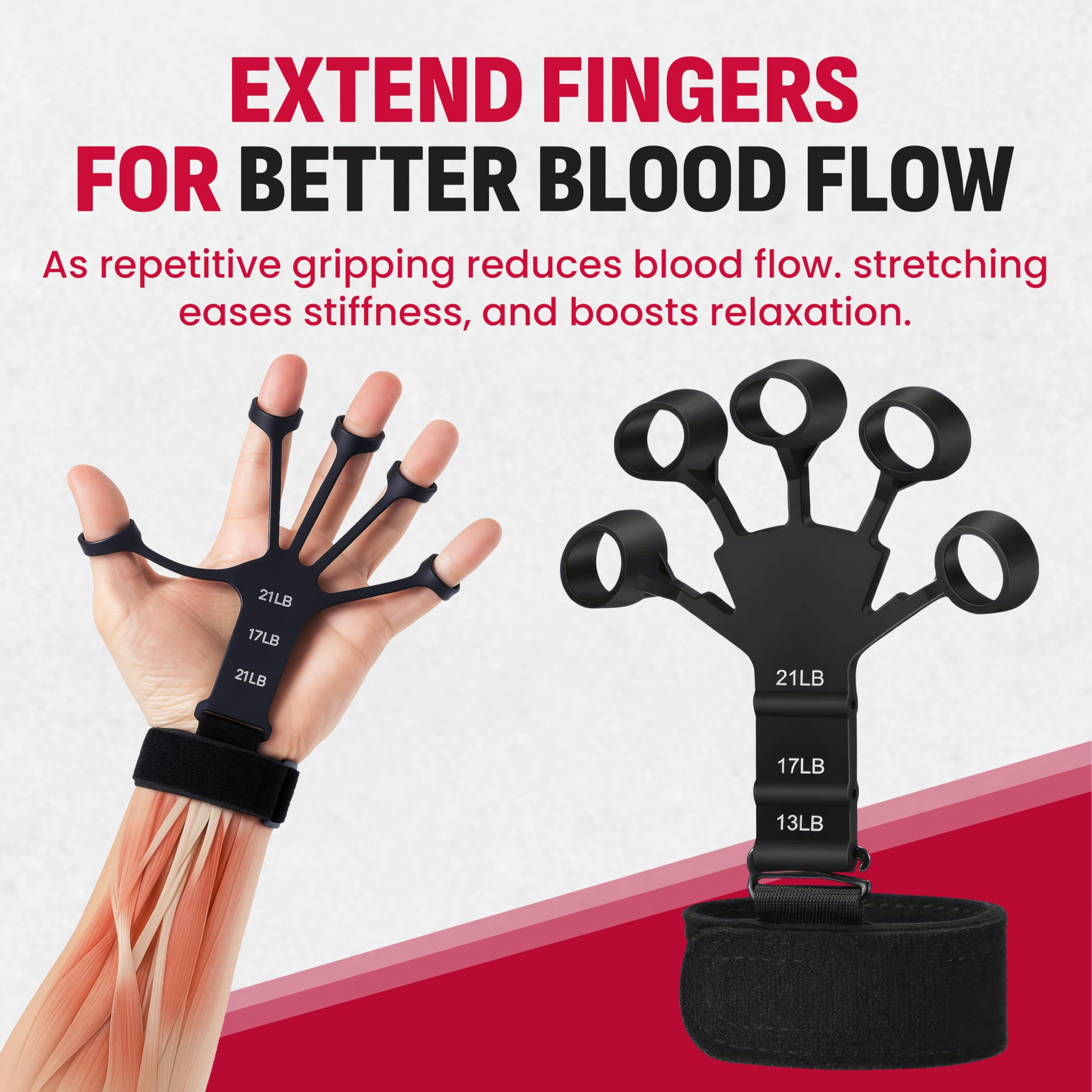 Grip Strength Trainer Kit, 4 Pack Hand Gripper Strengthener with Adjustable Resistance, Forearm Exerciser, Finger Strengthener & Stress Relief Ball for Muscle Building & Injury Recovery (Pack A)
