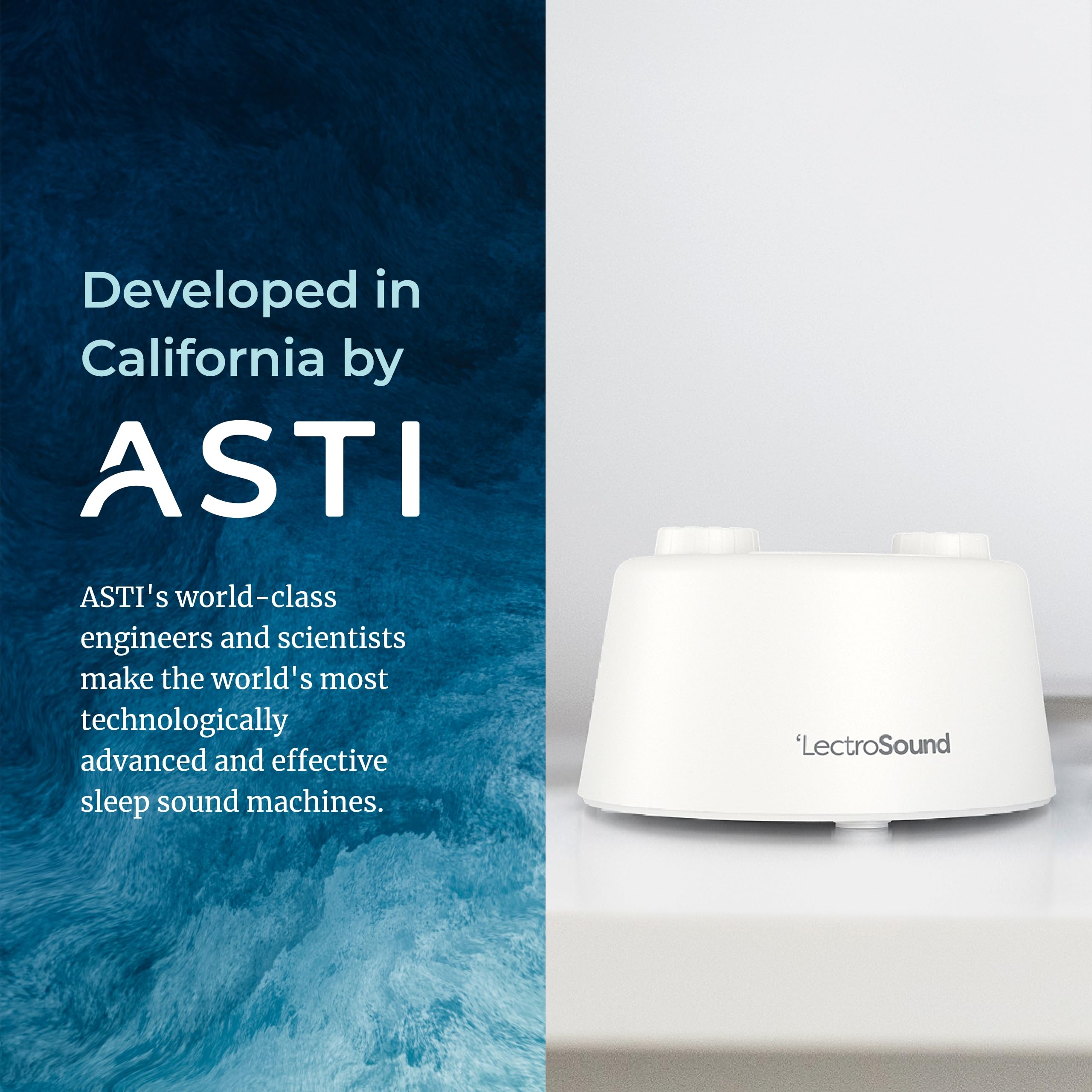 Adaptive Sound Technologies Lectro Sound 2 White Noise Machine - Simple Machine for Nursery or Bedroom - Non-Looping, Warm White Noise for Soothing Sleep - for All Ages - White