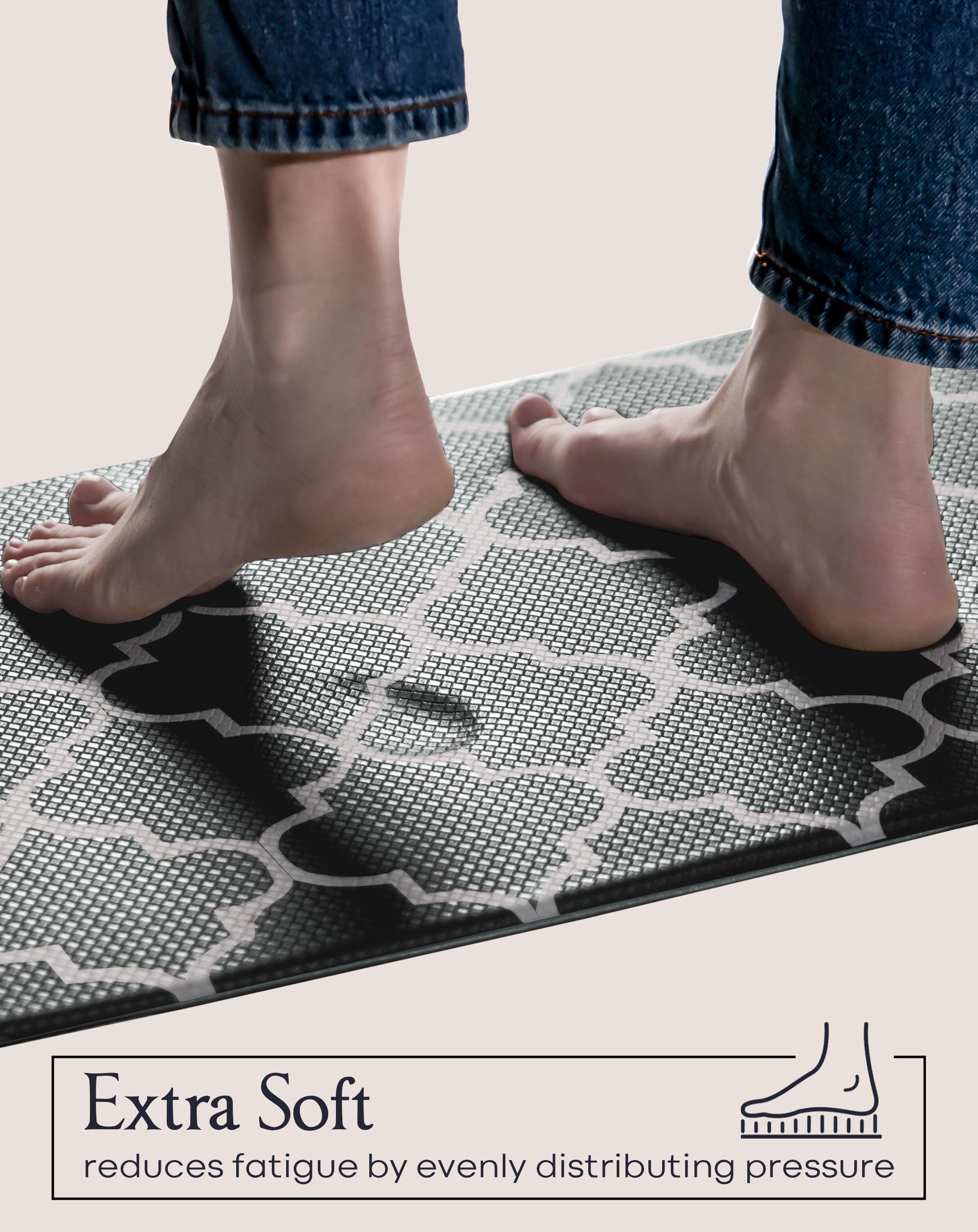 Anti-Fatigue Kitchen Mat Set – 2-Piece Memory Foam Cushioned Mats for Standing – Black Lantern, 18×30 & 18×60, 0.4 in Thick, Waterproof, Non-Slip – Homergy