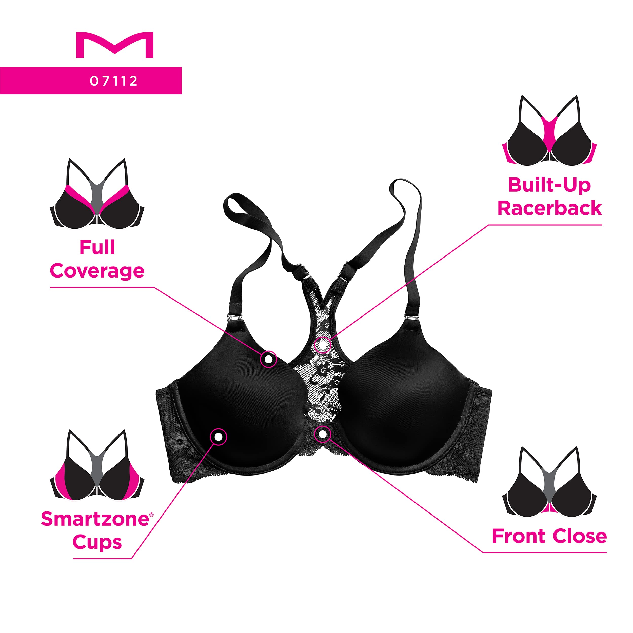 Maidenform Womens One Fab Fit T-shirt Bra, Lightly-lined Underwire Racerback For Bras, Latte Lift, 34B US