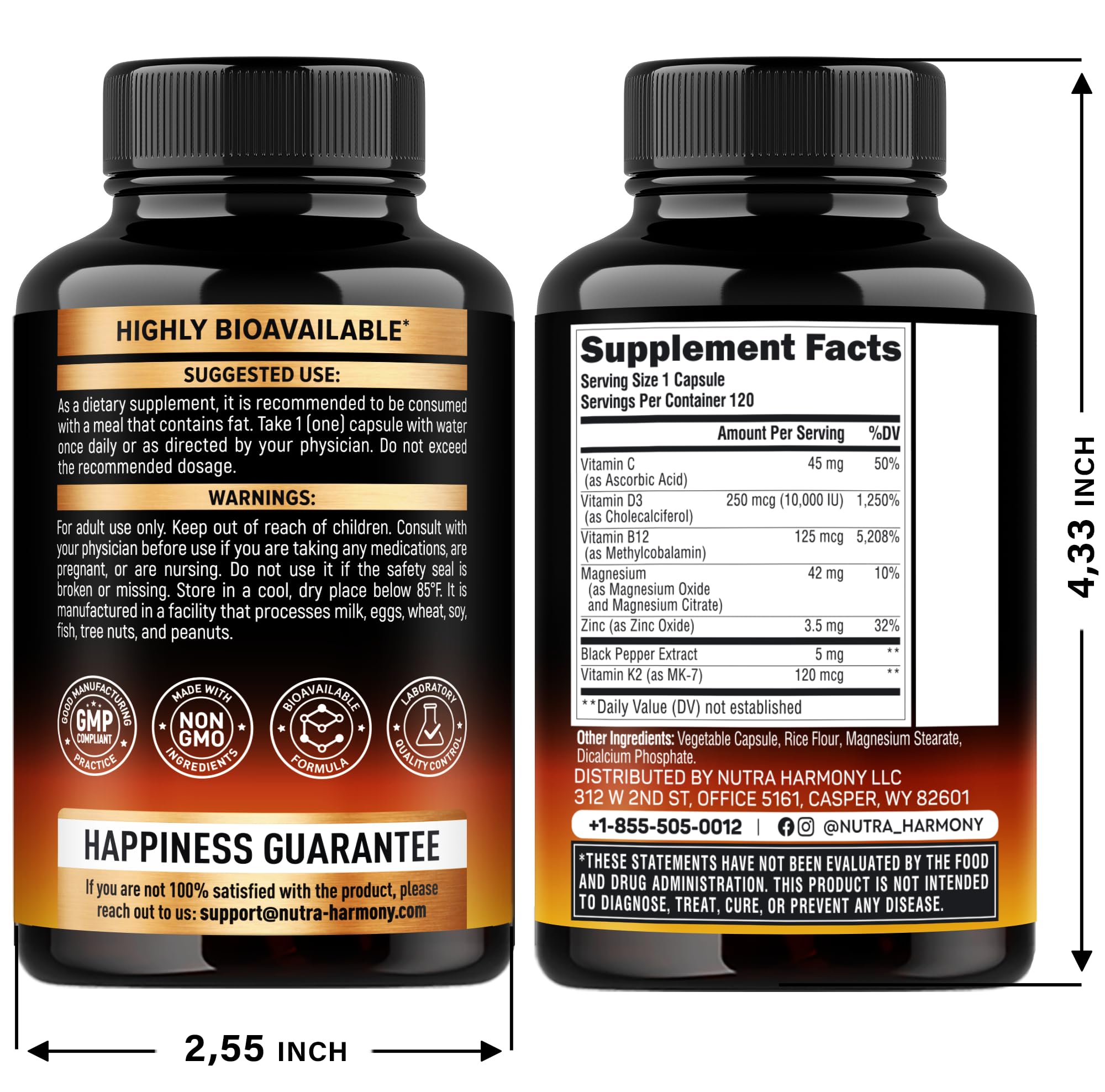 NUTRAHARMONY Vitamin D3 K2 & Multivitamins for Women Capsules