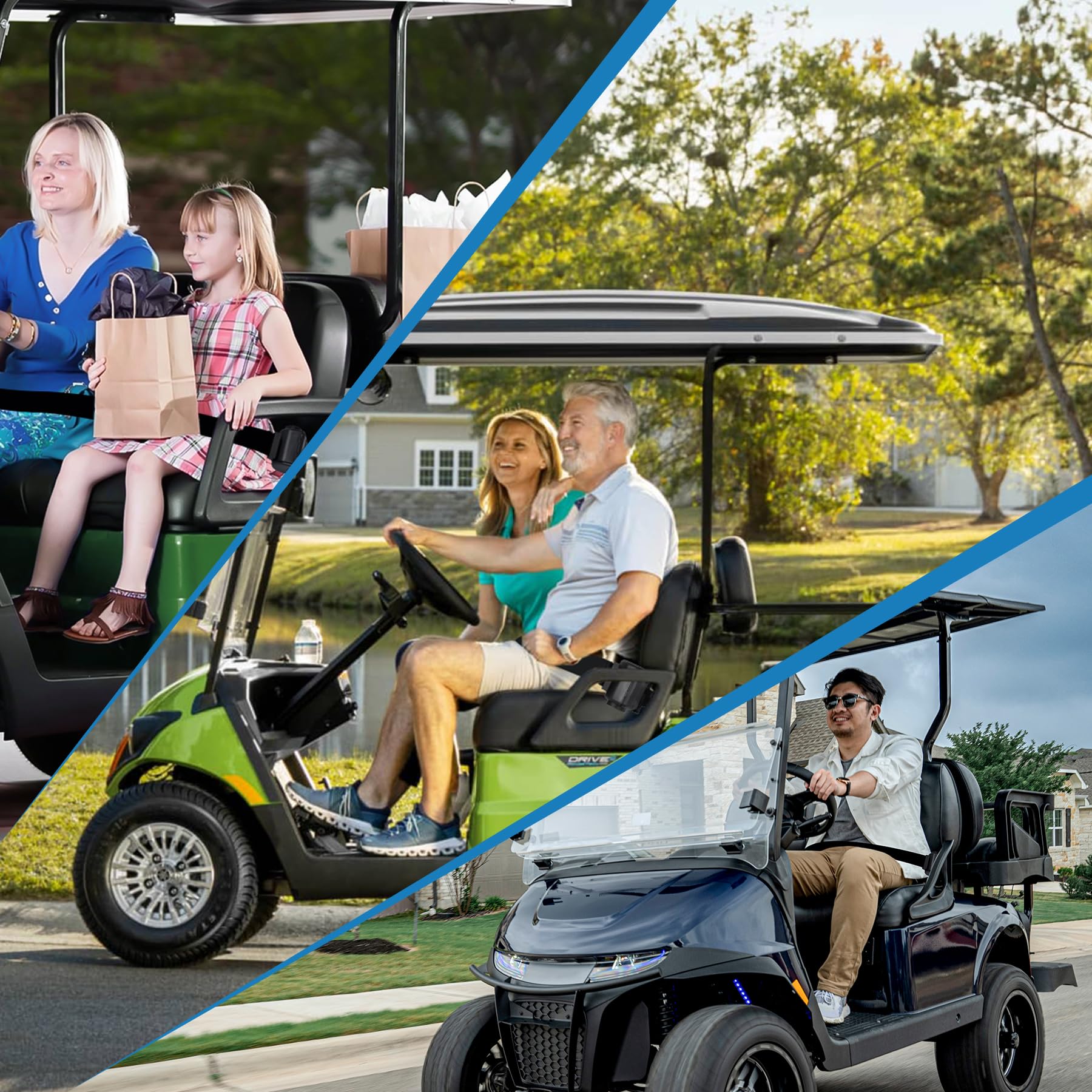 Toriexon Universal Golf Cart Seat Belt, 4 Passengers (2+2) Ezgo Golf Cart Seat Belt, 47“ Retractable Club Car Seat Belts, Fits 4-Seats Golf Car for EZGO, Yamaha Club Car