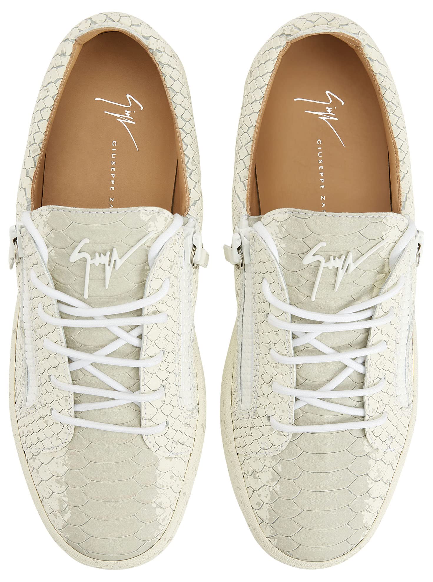 Giuseppe Zanotti, Frankie Low-Top Sneakers Leather, 12, White