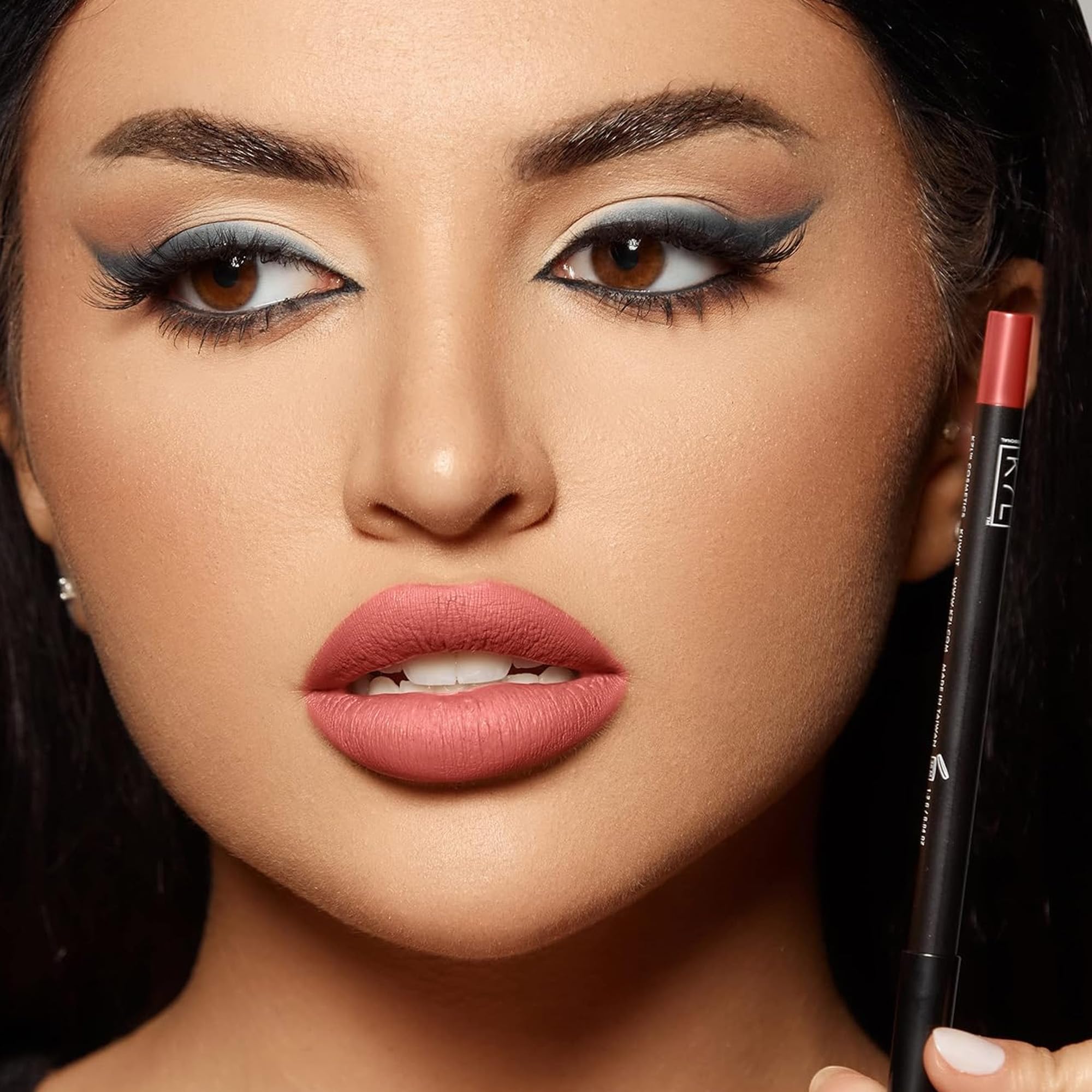 K7L Nude Brown Matte Lipstick and Pink Lip Liner - Waterproof and Smudgeproof