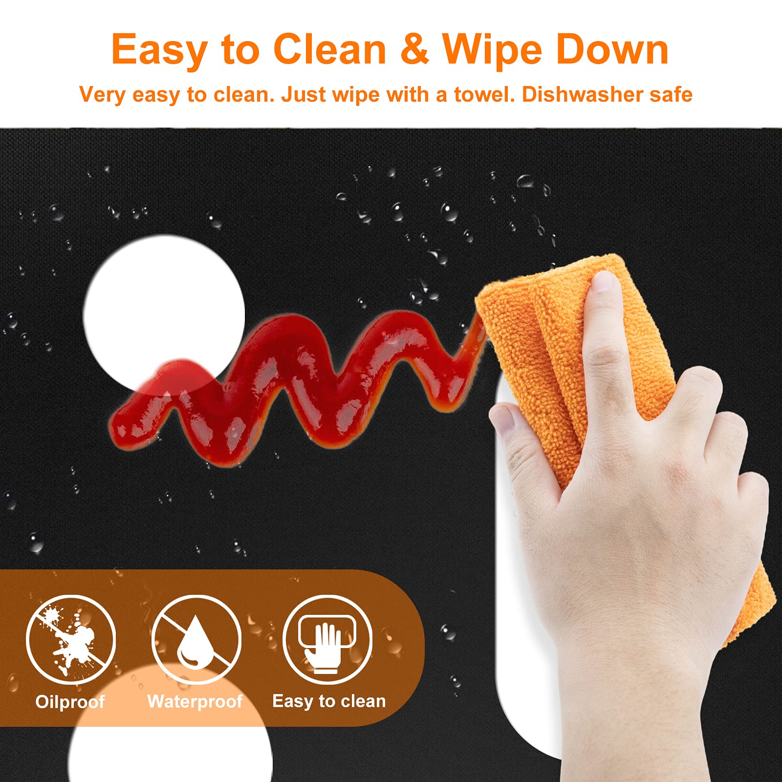 Cowbright Stove Cover, Stove Top Protectors Samsung Gas Range Reusable Gas Stove Burner Covers, Non-Stick Stove Liner Compatible Samsung Gas Stove, Washable Stove Protector Keep Stove Clean, Black