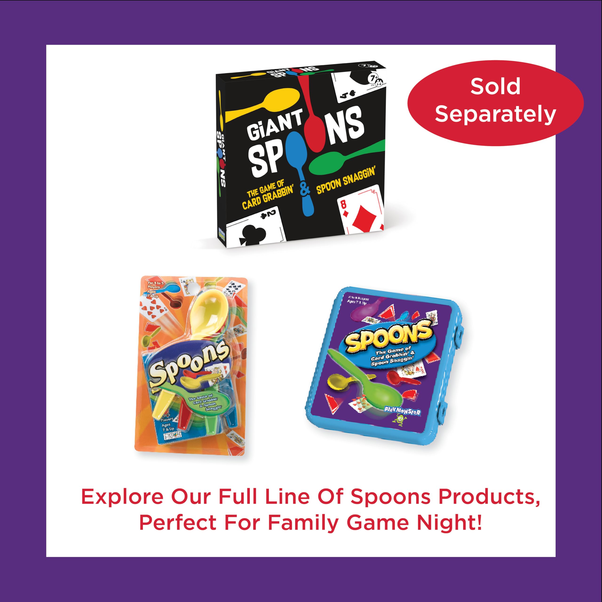 Spoons in a Case, Card Games for Kids - Spoons Game, Deck of Cards, Fun Family Games for Kids and Adults, Playing Cards, Game Night, Travel Games, 3-6 Multi-Player Card Game, Games for Adults, Ages 7+