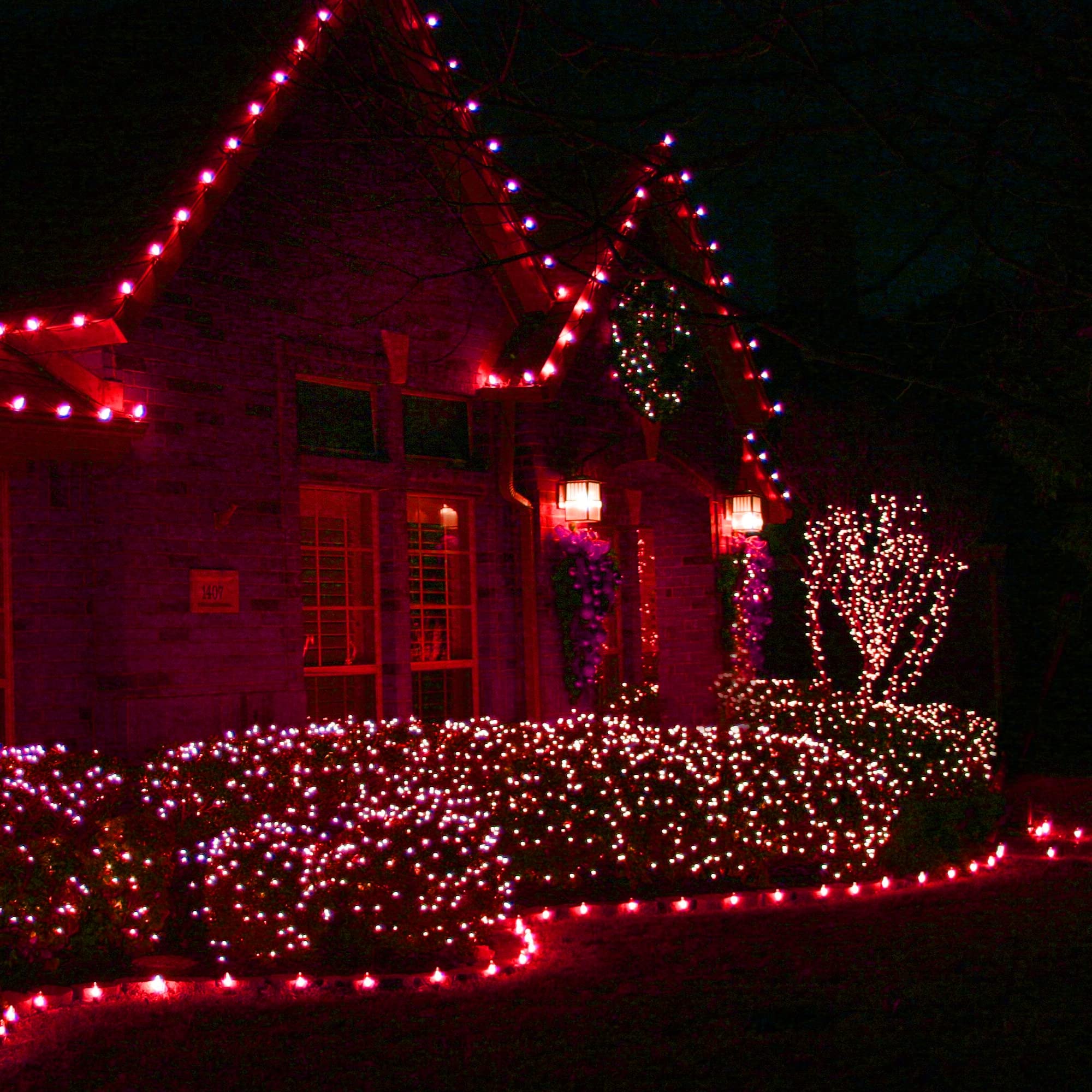 Uptotop Christmas 100 Count String Light, 20FT Plug in Waterproof String Light Decorations for Party Carnival Supplies, Outdoor Yard Garden Decor (RED)