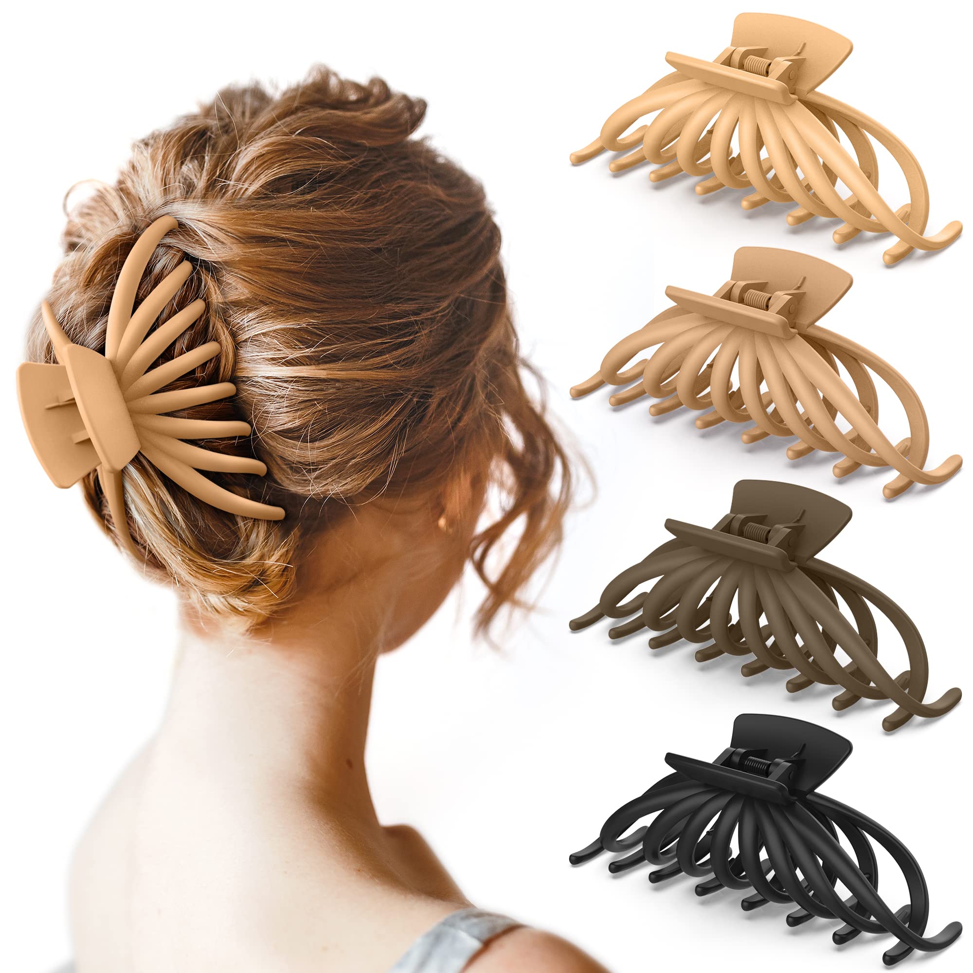OPAUL Hair Clips for Thick Hair, Hair Clips for Women, Extra Large Hair Claw Clips for Thick Long Hair, 4.75" Hair Accessories for Women Girls Gifts